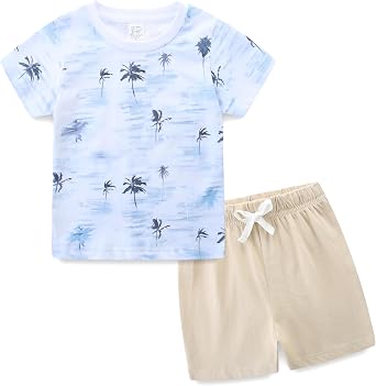 Toddler Boy Summer Clothes Kids Baby Cotton Outfits T-Shirt Shorts Set 1-7 Years