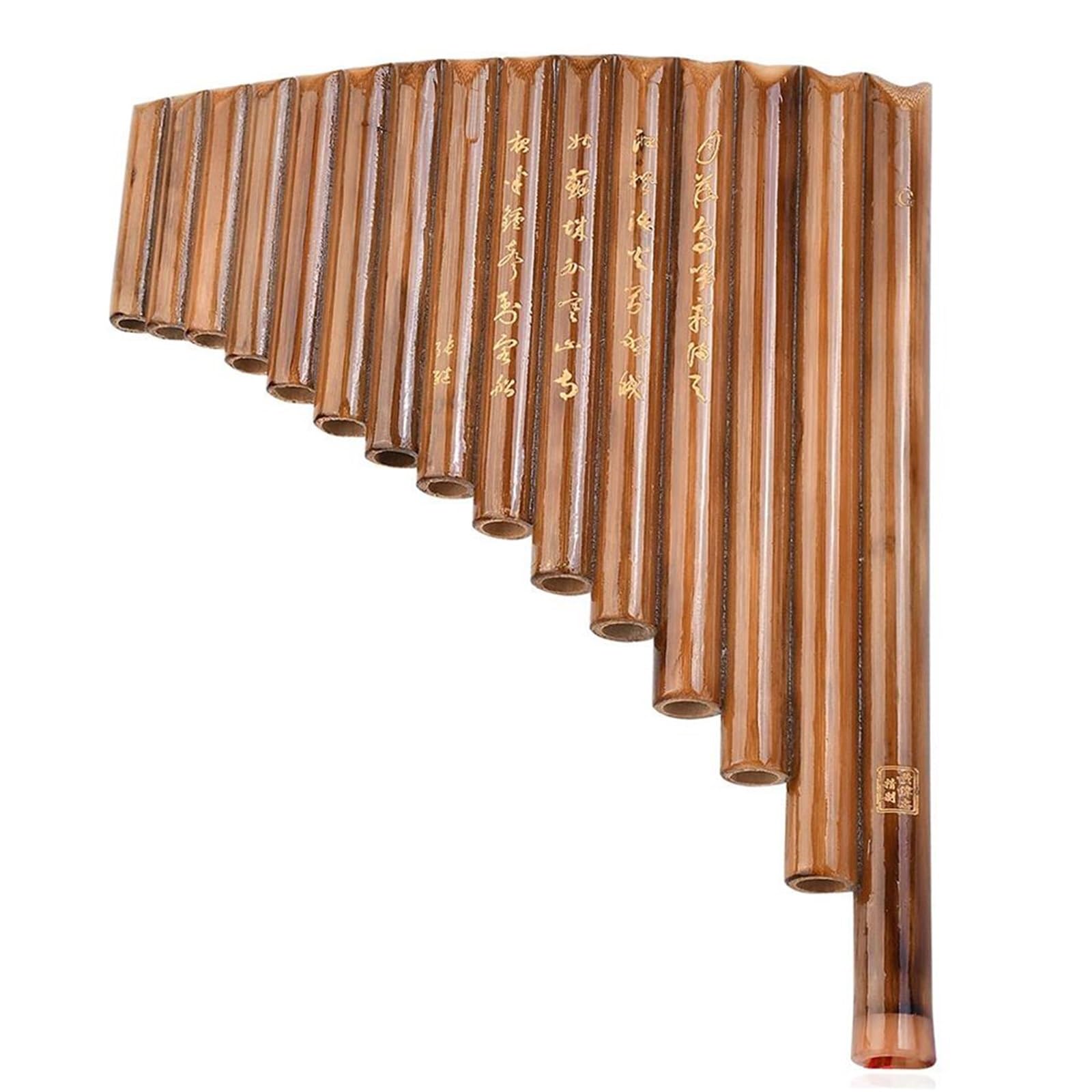 Pan Flute Instrument Pan Flute 15 Pipes Natural Bamboo Wind Instrument G Key Panpipe Chinese Traditional Instrument With Bar Bag