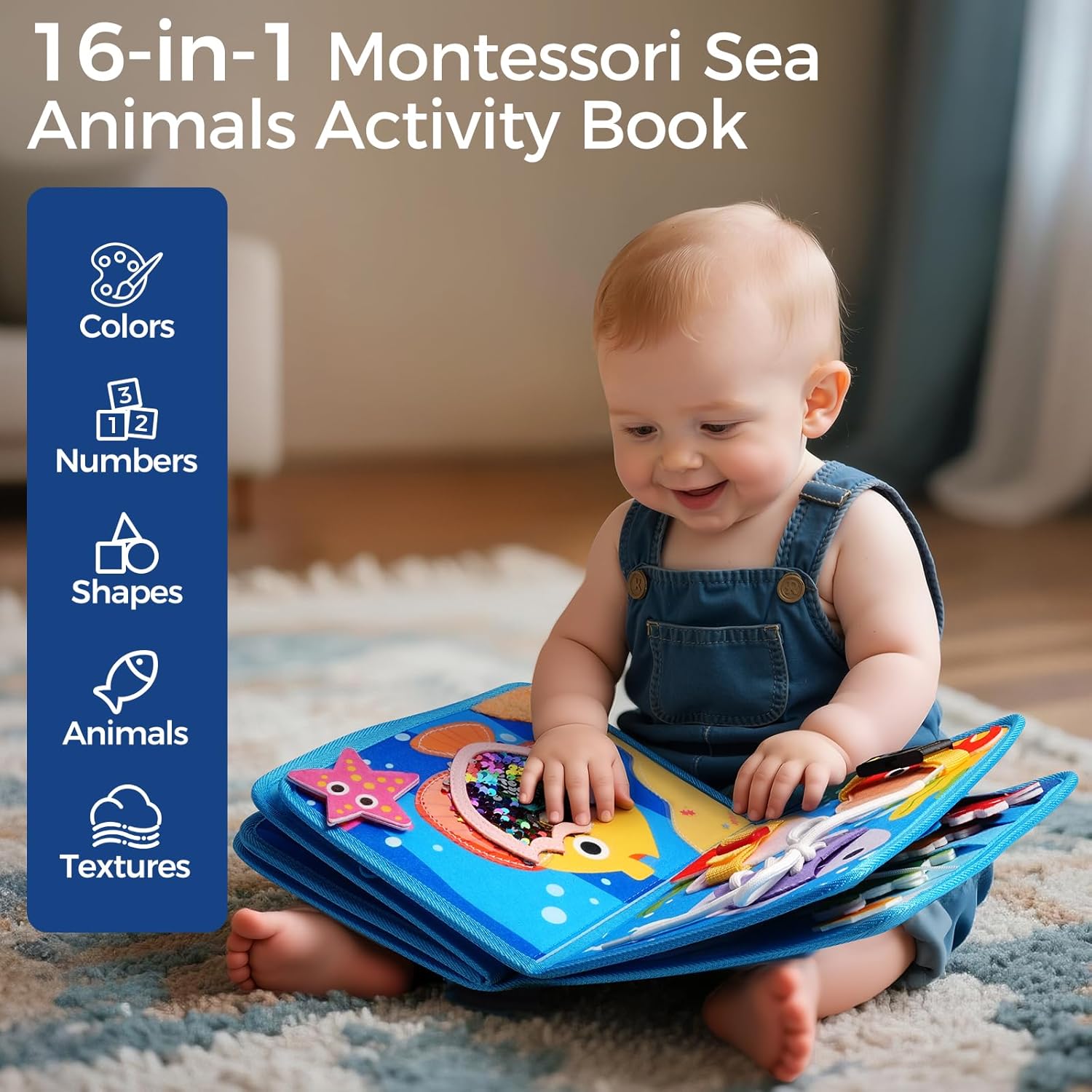 Dinosaur Baby Rattles + 16 in 1 Busy Book