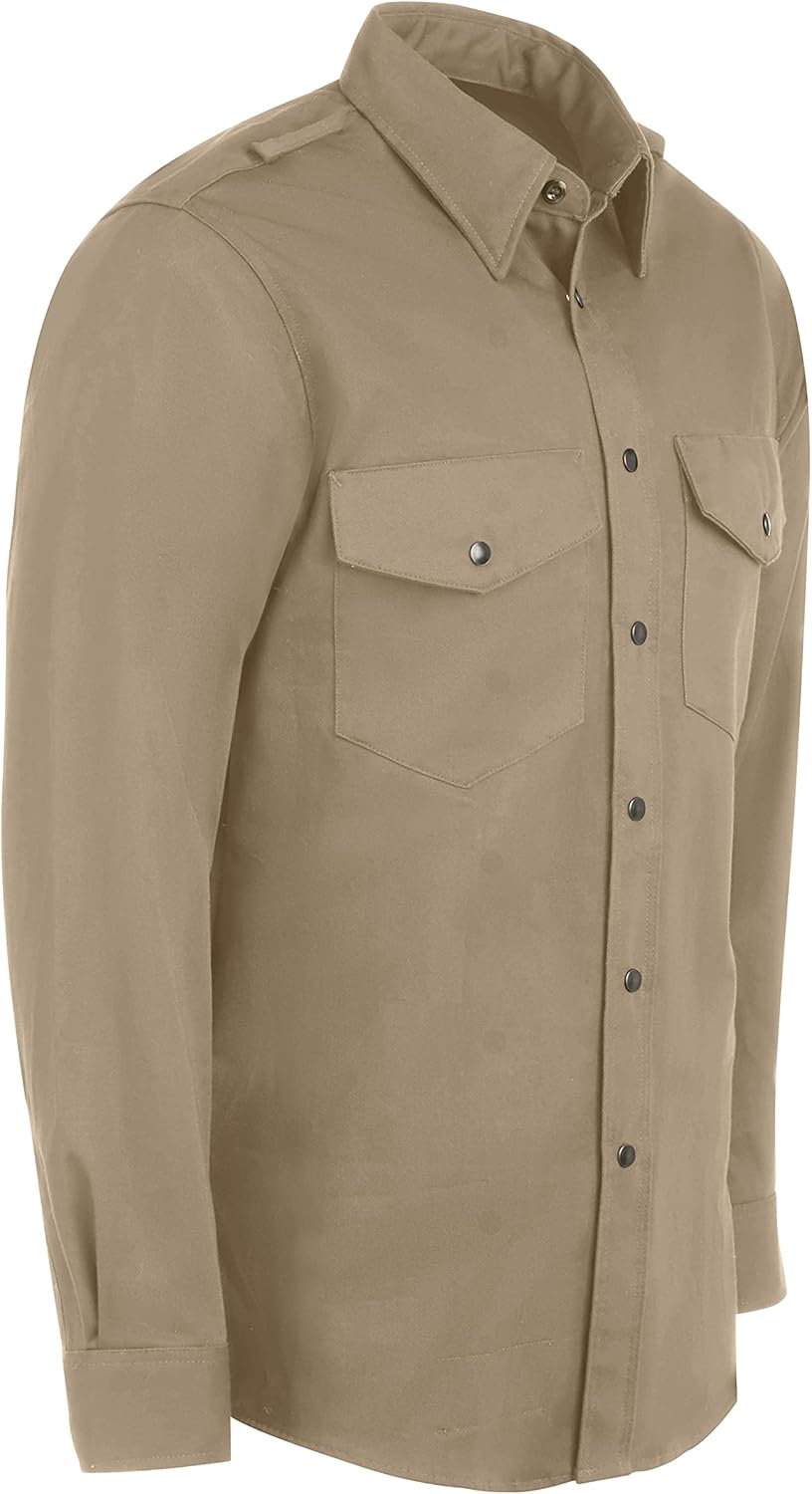 Bulwark Flame Resistant 7 oz Cotton Excel FR Snap-Front Uniform Shirt with Two Chest Pockets, Topstitched Cuff - Image 5