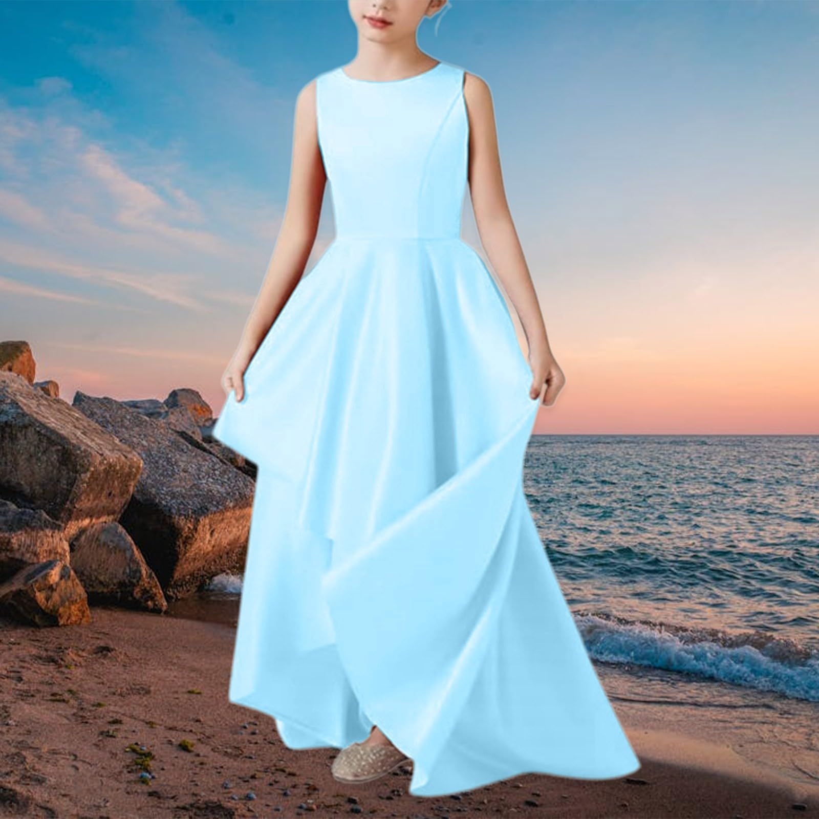 Robe Longue élégante pour Fille - pour Mariage, Demoiselle d'honneur, Bal de Fin d'année, soirée, Concours de beauté, Danse
