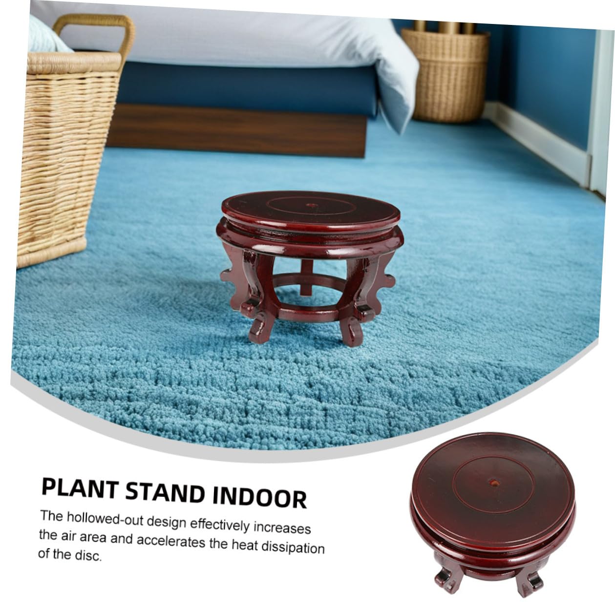 SHINEOFI Soporte Redondo y Protección de Superficies de Madera Base Resistente Capacidad de Carga 35kg para de Interior y Exterior para Macetas