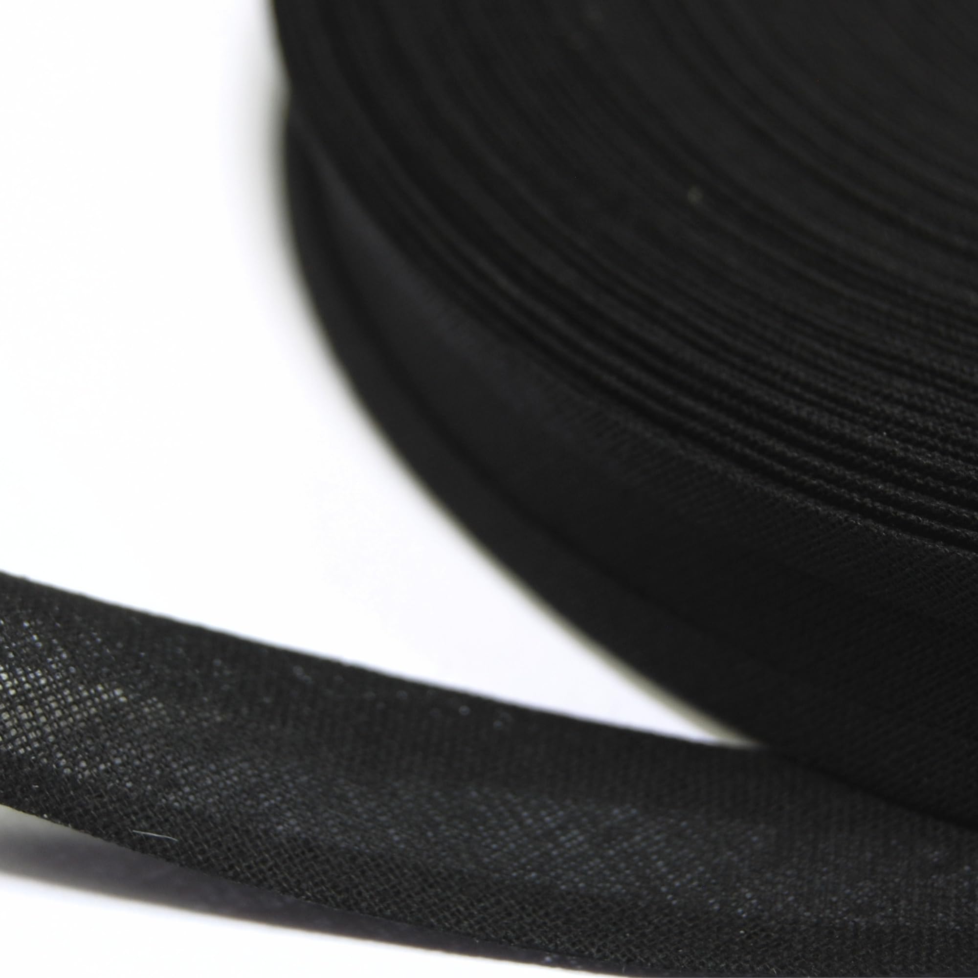 celloexpress 25mm Black Cotton Bias Binding Tape for Sewing - Trim Edging Quilting Bunting Crafts (5m - 500cm)