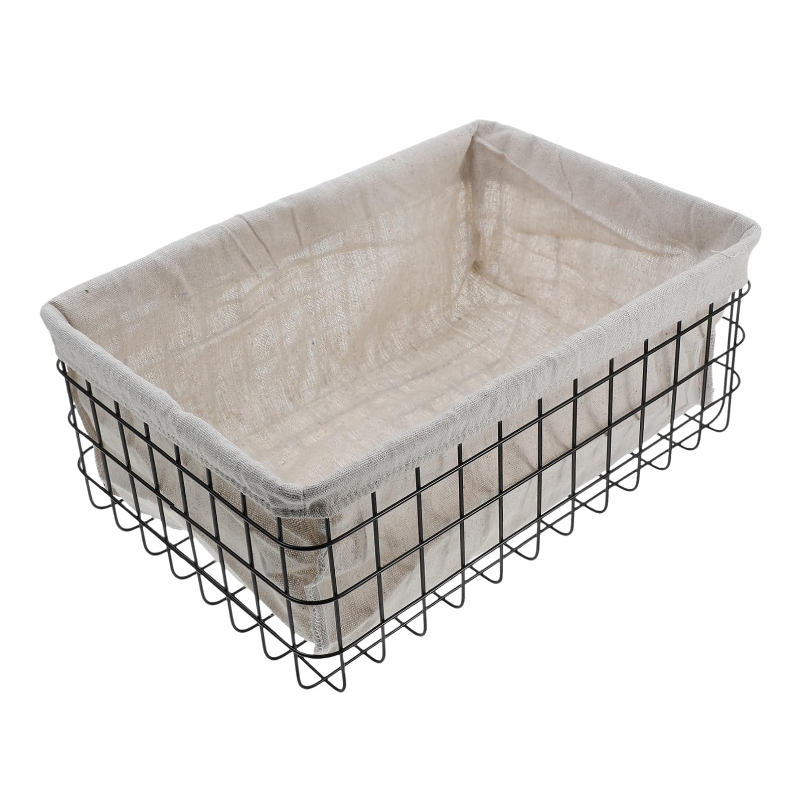 Cesto Portaoggetti in Ferro, Organizzatore da Tavolo per Trucchi e Snack, Capienza Grande, Design Semplice per Bagno e Cucina