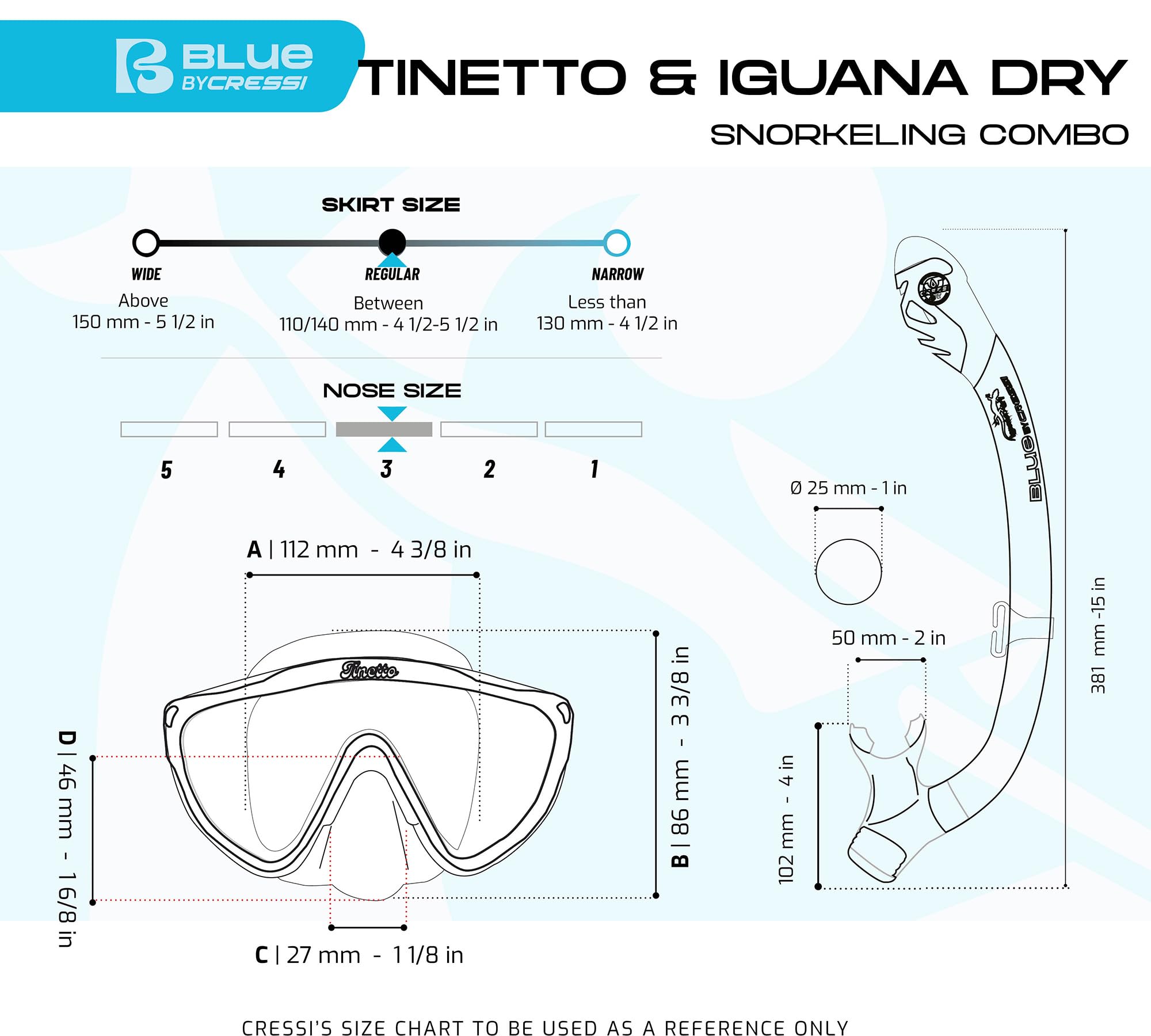 CRESSI Tinetto & Iguana Dry Junior Snorkeling Set Maschera e Snorkel