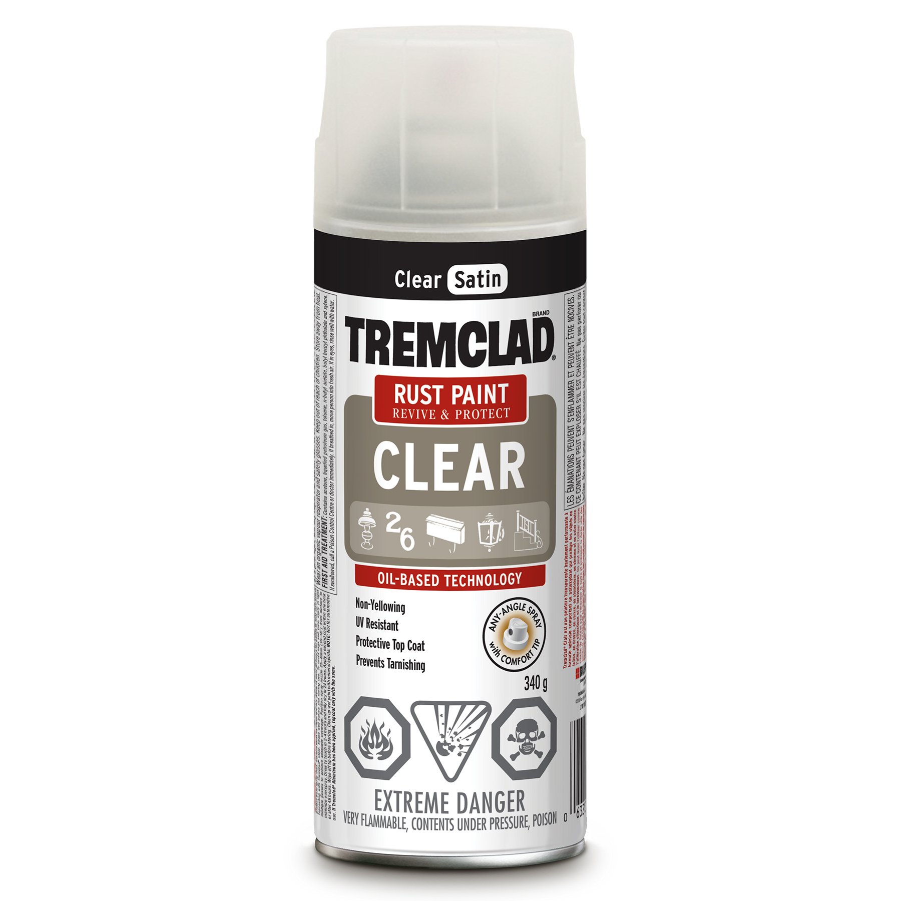 Rust-Oleum Tremclad Oil-Based Rust Paint in Clear Satin 340g