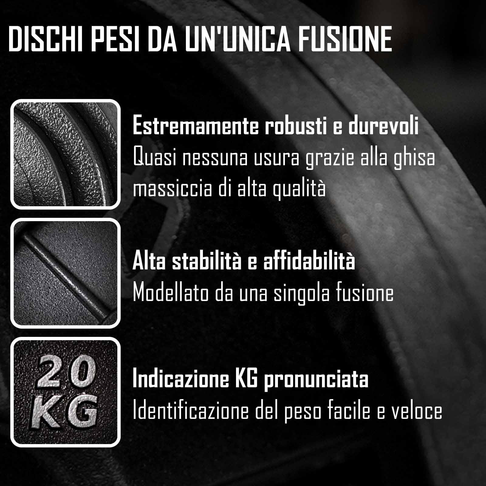 Strength Shop Dischi Palestra da 50mm Diametro Foro (1,25 kg – 25 kg), Dischi ghisa con Bordo del Manico, Robusti Dischi Pesi con Elevata precisione di Peso, Ideali per bilancieri, Asta SZ & Co.
