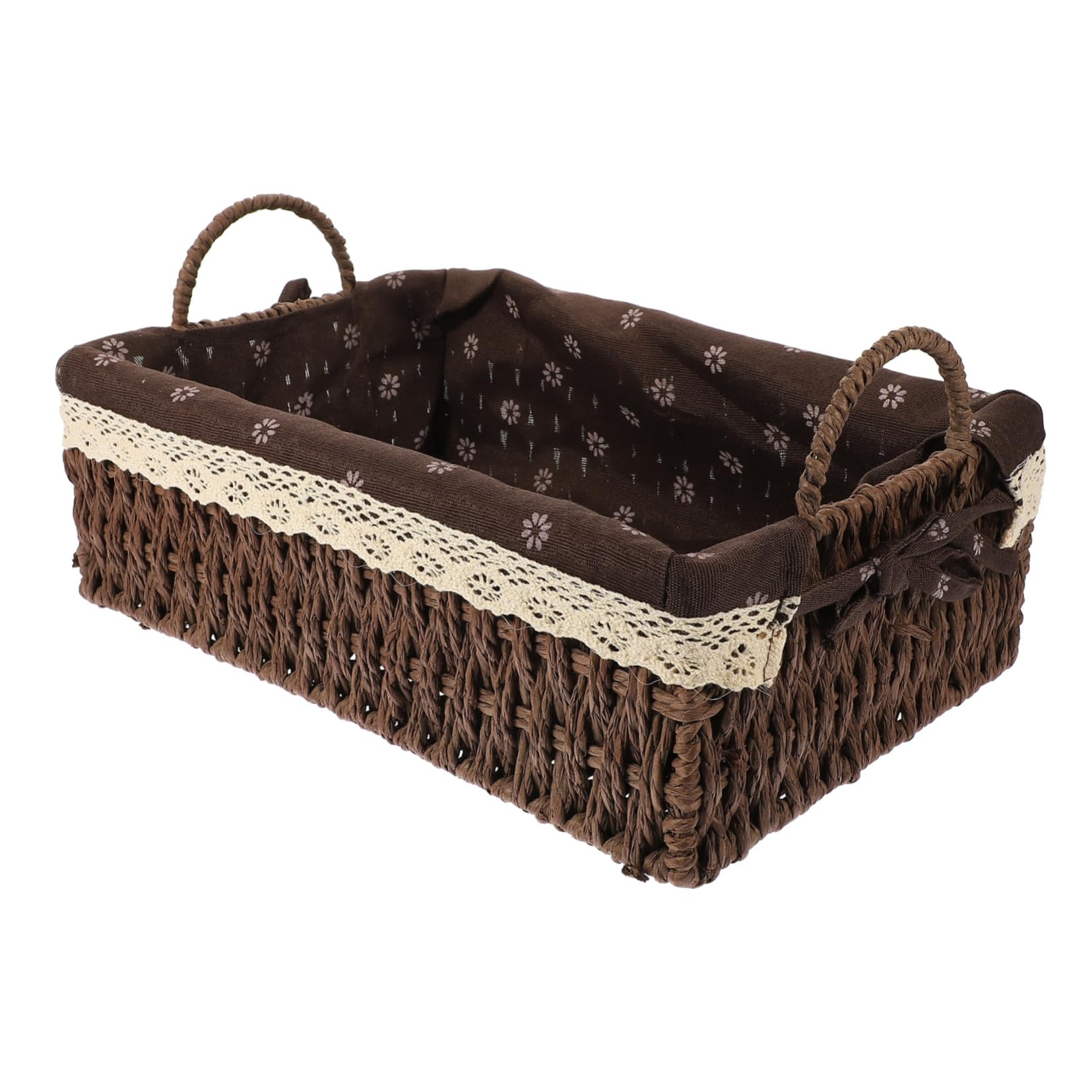 Panier de rangement tissé en tissu naturel de bureau pour jouets