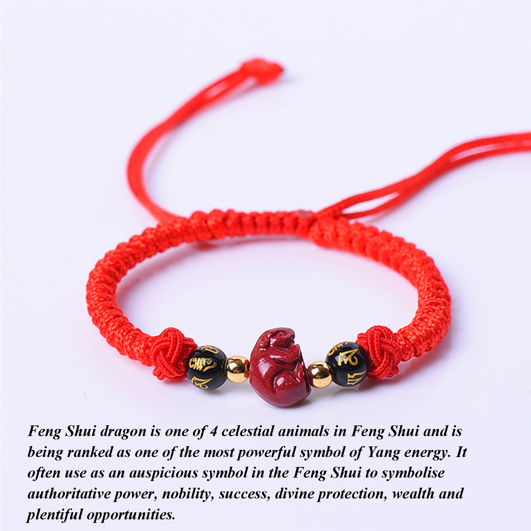Pulsera de la Suerte, Pulsera Feng Shui, Riqueza con Hilo Rojo cinabrio, Colgante los 12 Animales del zodíaco, Amuleto Cristal para Chakras Maxim