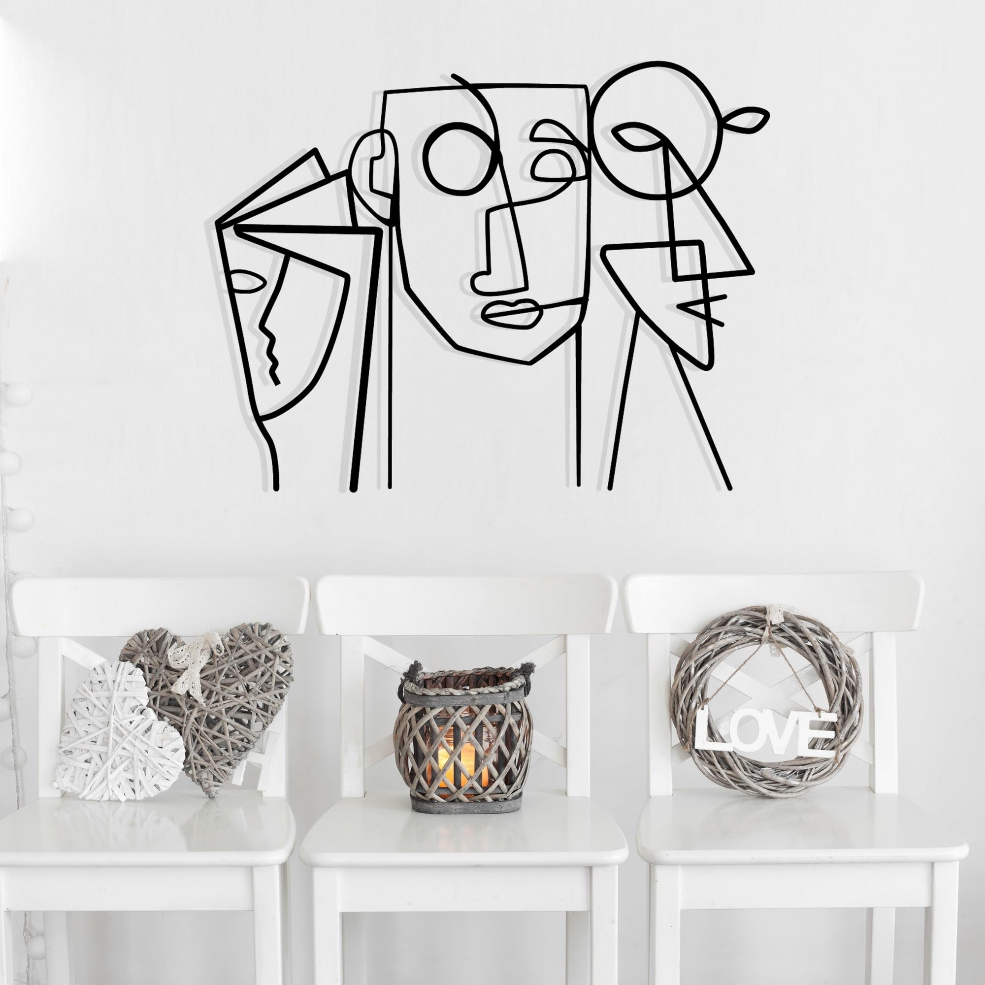 Stylish Black Decorative Metal Wall Accessory, 50 x 39 cm, 100% Metal, 1.2 mm Thickness, Perfect for Modern Home Decor & Unique Wall Art