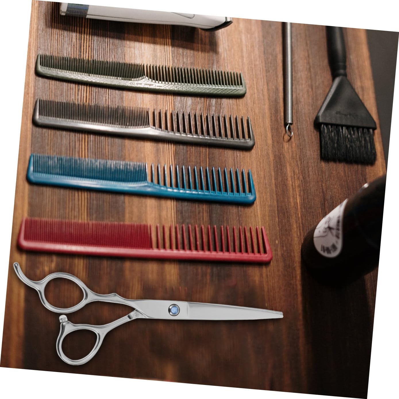 Ciseaux de Coiffure Gaucher Coupe Précise sans Accrocs 2 Pièces en Acier Inoxydable Ergonomiques Argenté pour Usage Professionnel et Amateur