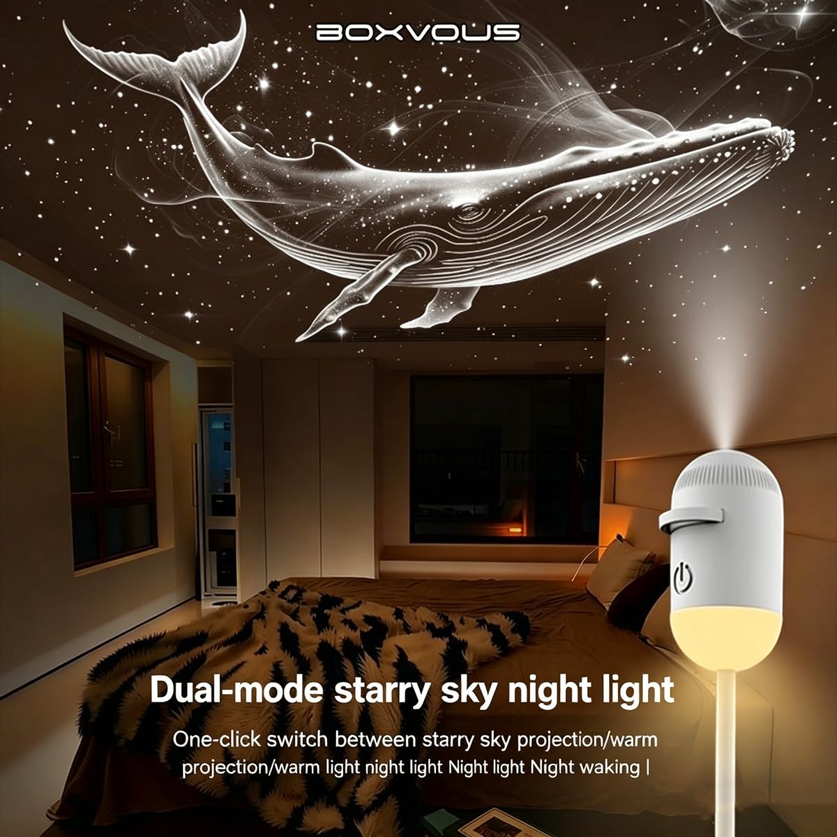 Genérico 2-in-1 Galaxy Projector Night Light, Mini Galaxy Projector, USB Portable Starry Sky, Adjustable Brightness 360° Rotating Design and LED Mini Night Light for Car,Room Decor (1) — view 5