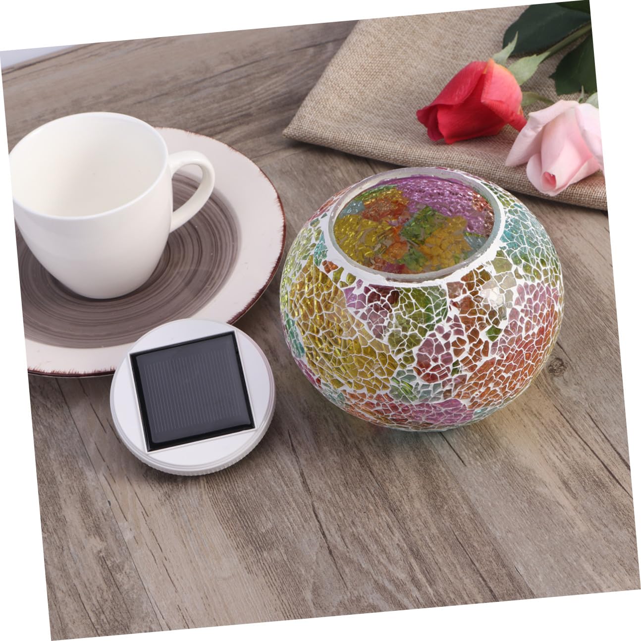 jojofuny Lampada Solare da Giardino a Sfera in Vetro Led, 2 Modalità (colore Singolo e Cambio Colore), Automatica Accensione Notturna, per Patio e Casa