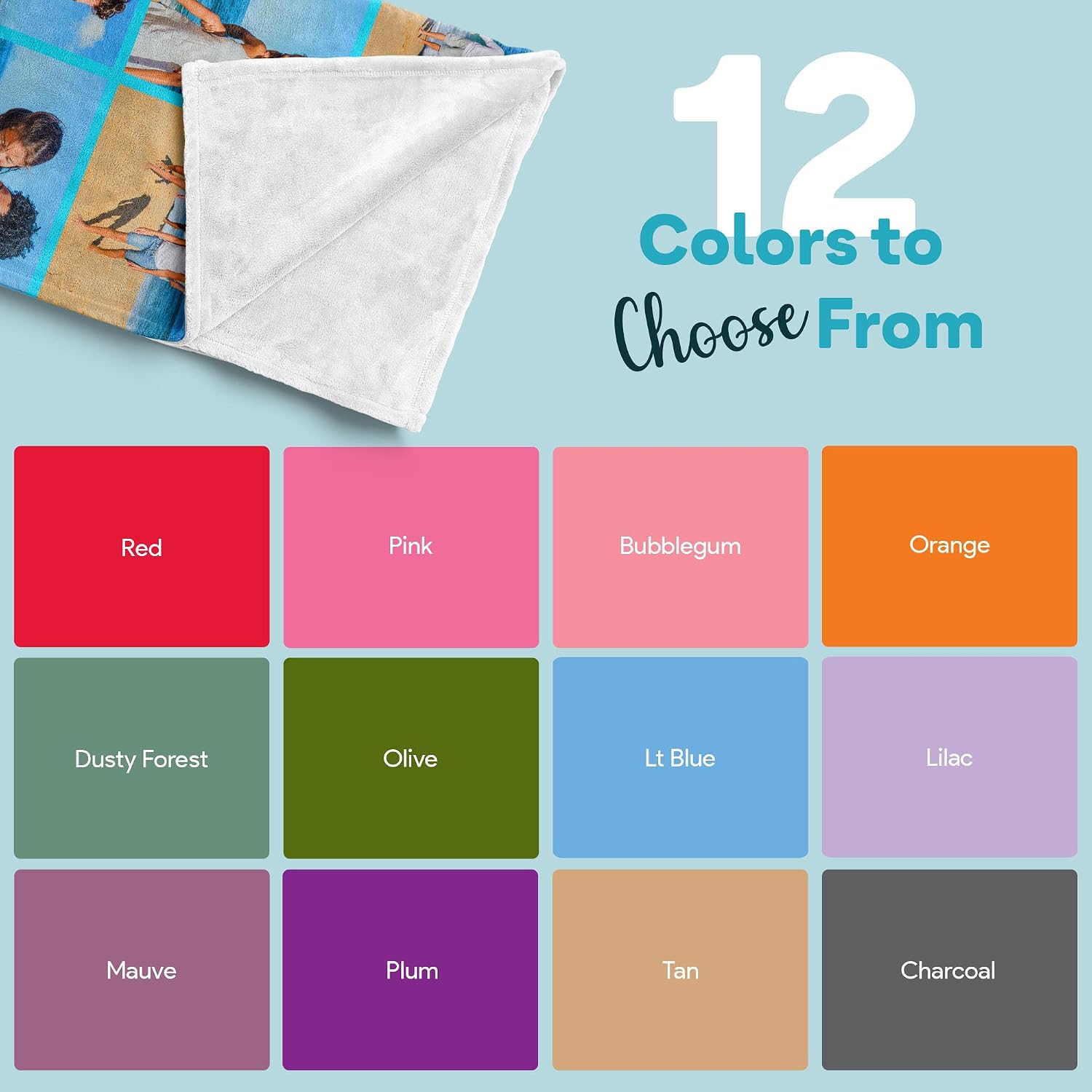 Custom Picture Blanket - Ships Next Day - Printed in USA - Personalized Photo Blanket - Vibrant Colors, Soft & Warm - Customized Gifts