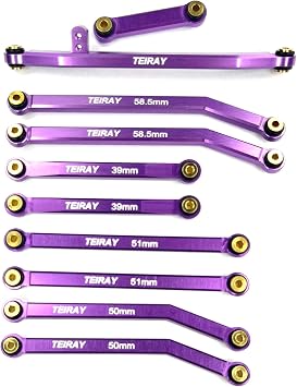 SCX24 Links Upgrades High Clearance RC Crawler Car Steering Rod Tie for AXIAL 1/24 SCX24 AXI00001 C10 AXI00002 Wrangler JLU AXI00006 Bronco Purple