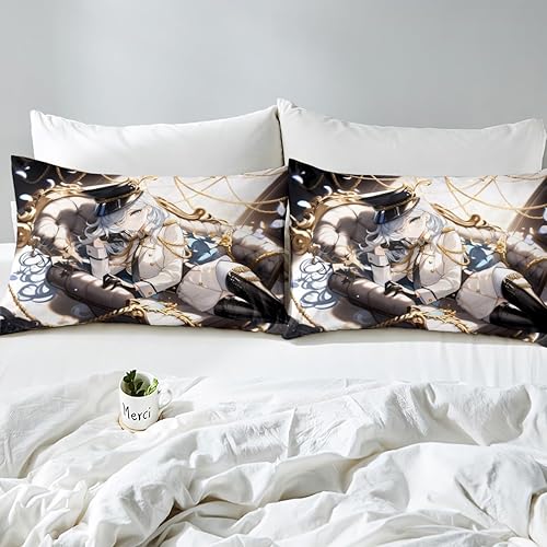Miniatura 6 de Erosebridal Sábana bajera ajustable de uniforme de anime 3D para niña, tamaño Queen, estilo japonés, de dibujos animados, para niños, niñas y