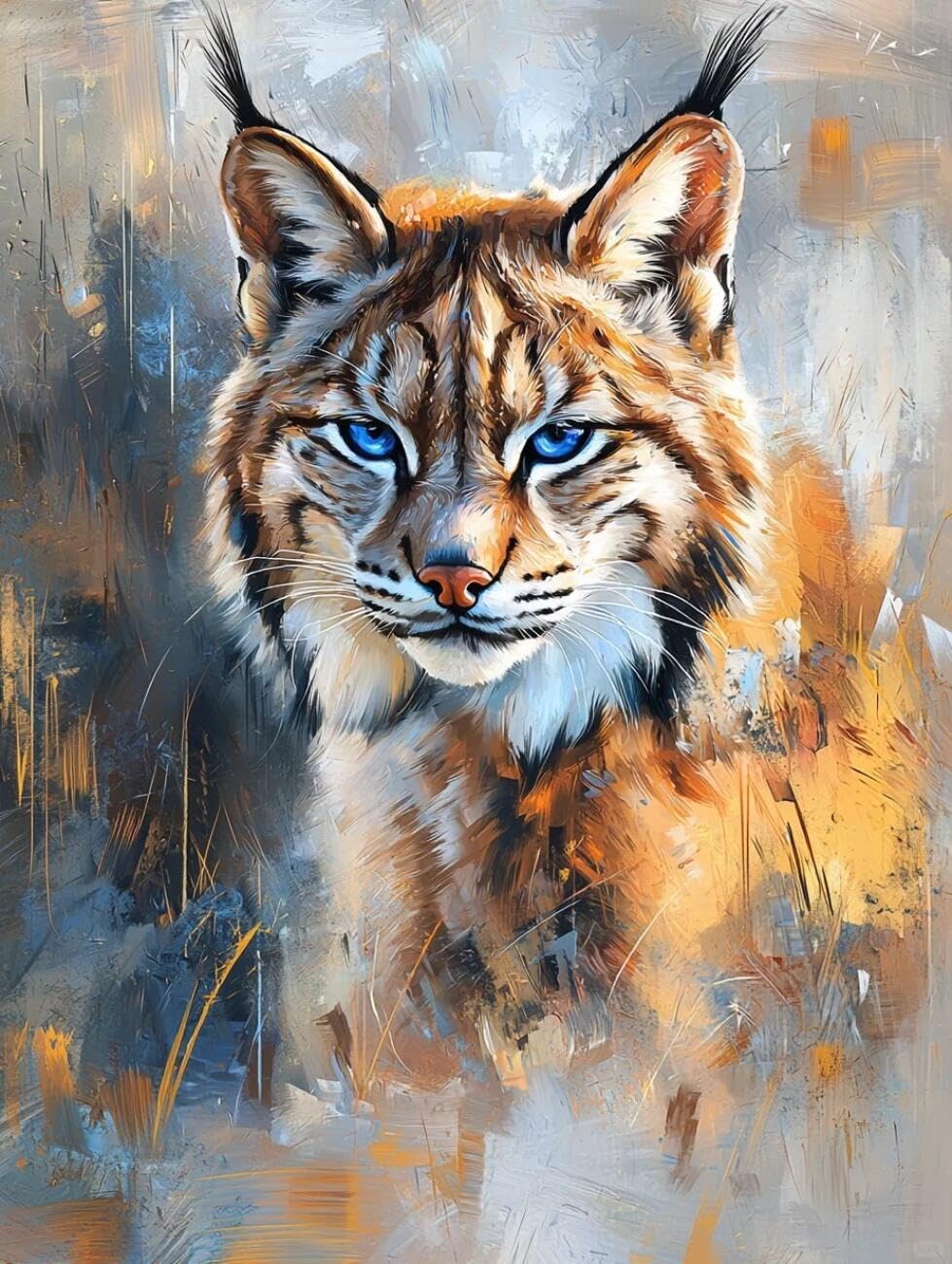 Henypt Stamped Cross Stitch Kits Watercolor Animals DIY Arts Aand Craft Kit for Beginners The Elderly with Accessories Living Room/Bedroom Wall Hangings 14CT 50x70cm