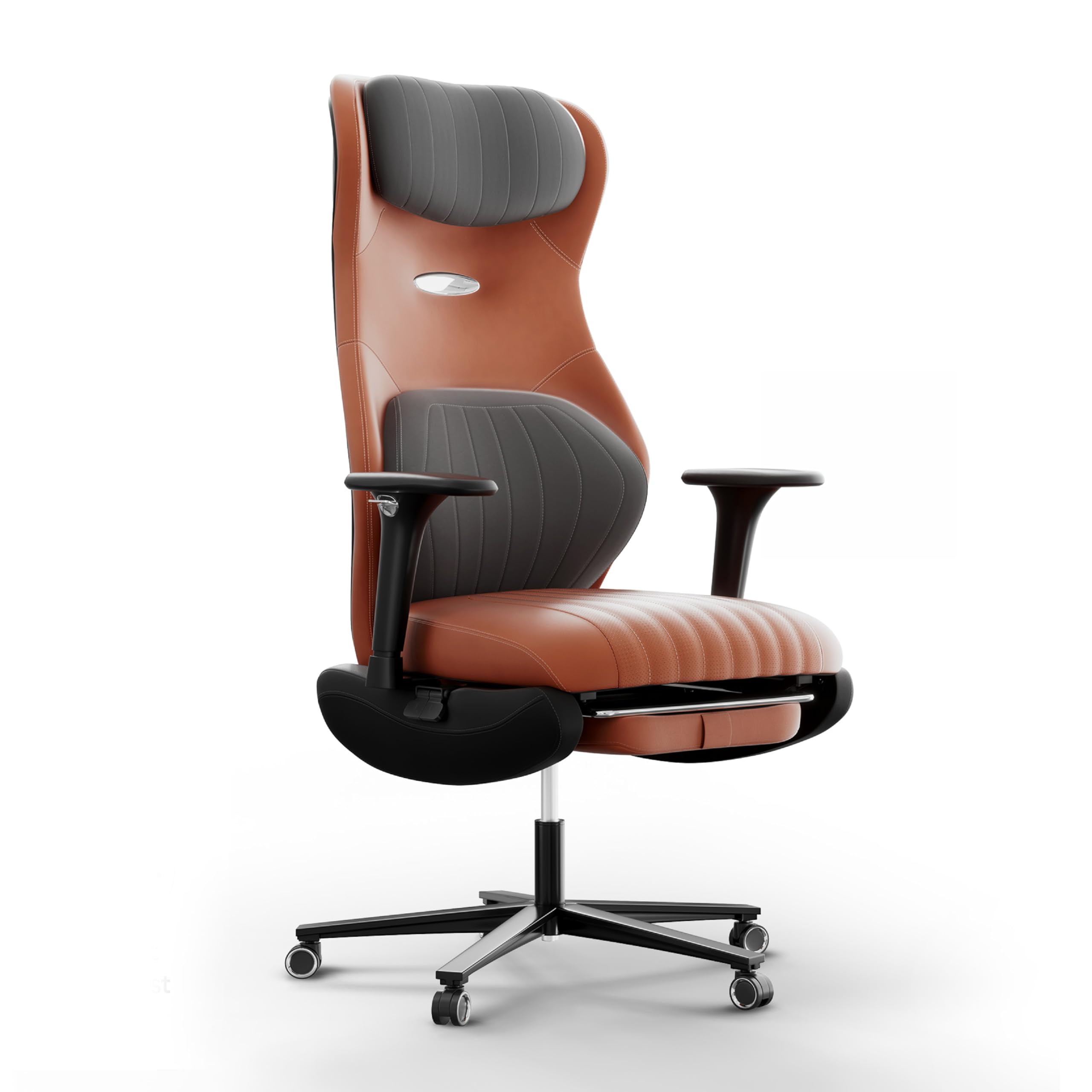 Frido ErgoLuxe Executive Chair | Premium Ergonomic Office Chair with Integrated Lumbar Support | 3D Adjustable Armrests, Retractable Footrest & 145° Reclining | High Back Computer Chair | Tan-picture-27