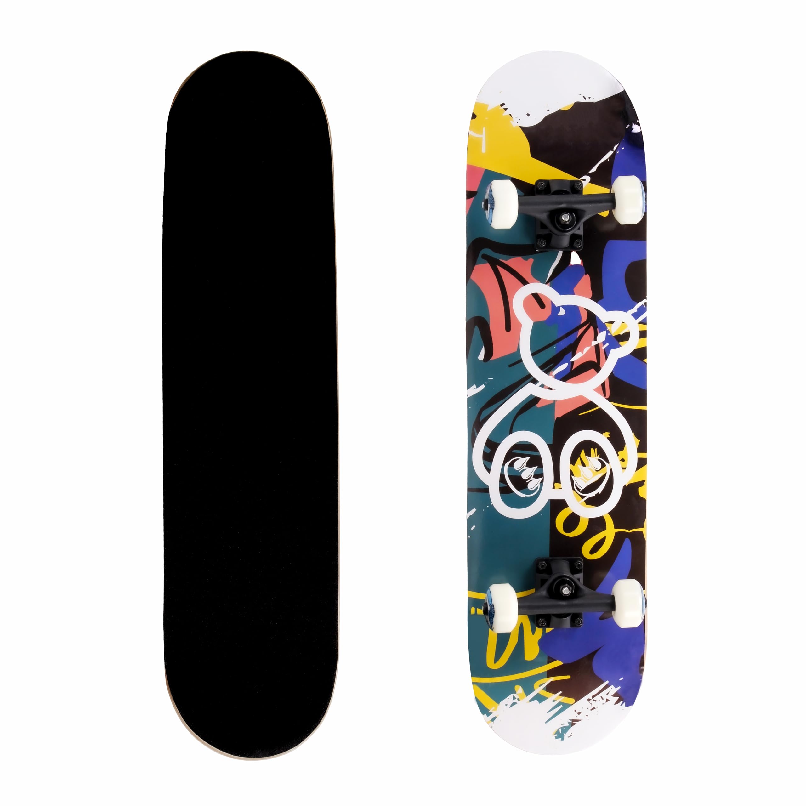 Skateboards for Teens Girls ，Skateboards for Adults 8 Layer 31 Inch Canadian Maple Double Kick Deck Concave Cruiser Trick Skate Board