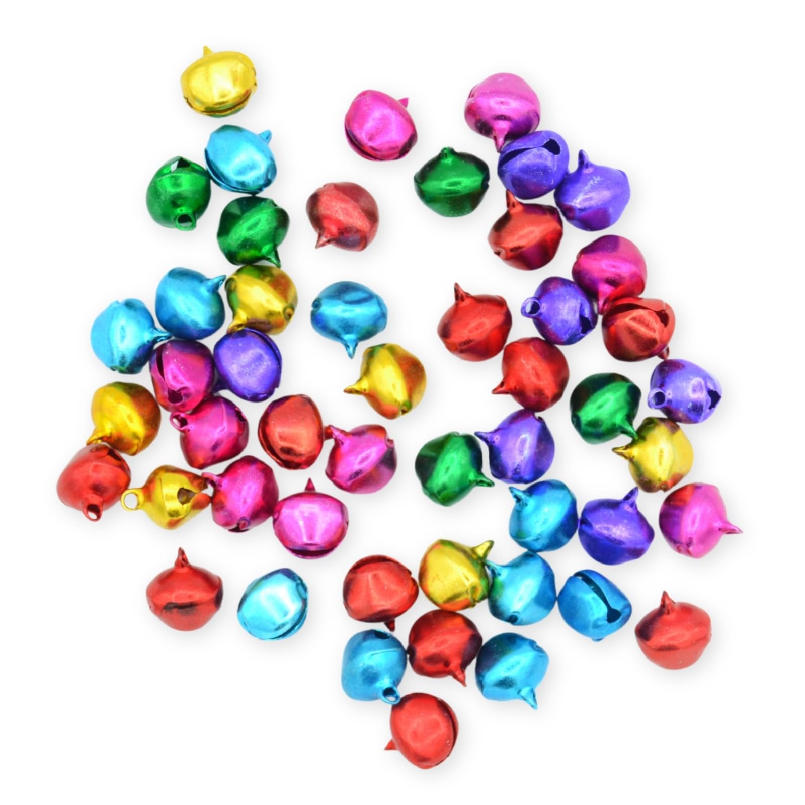 celloexpress 13.5mm Brights Mix Jingle Bells - Mini Christmas Craft DIY Festive Decorations Gift Wrap (Pack of 100)