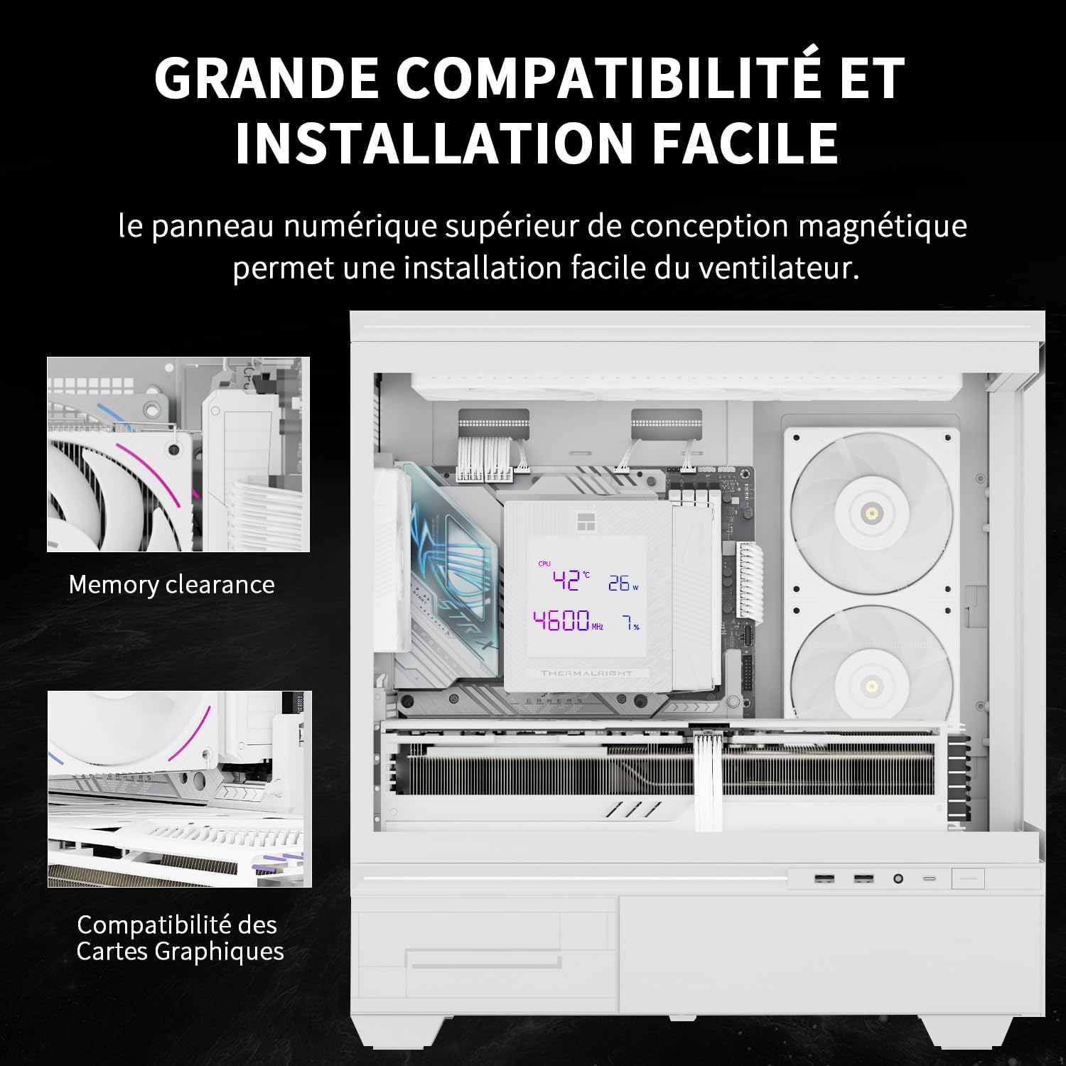 TR -Phantom Spirit 120 Digital SNOW CPU Air Cooler, 7 Heat Tubes CPU Cooler, Dual 120mm PWM Lüfter, Unterstützung für AM4 / AM5 / Intel lga1700/1150/1151/1200/1851