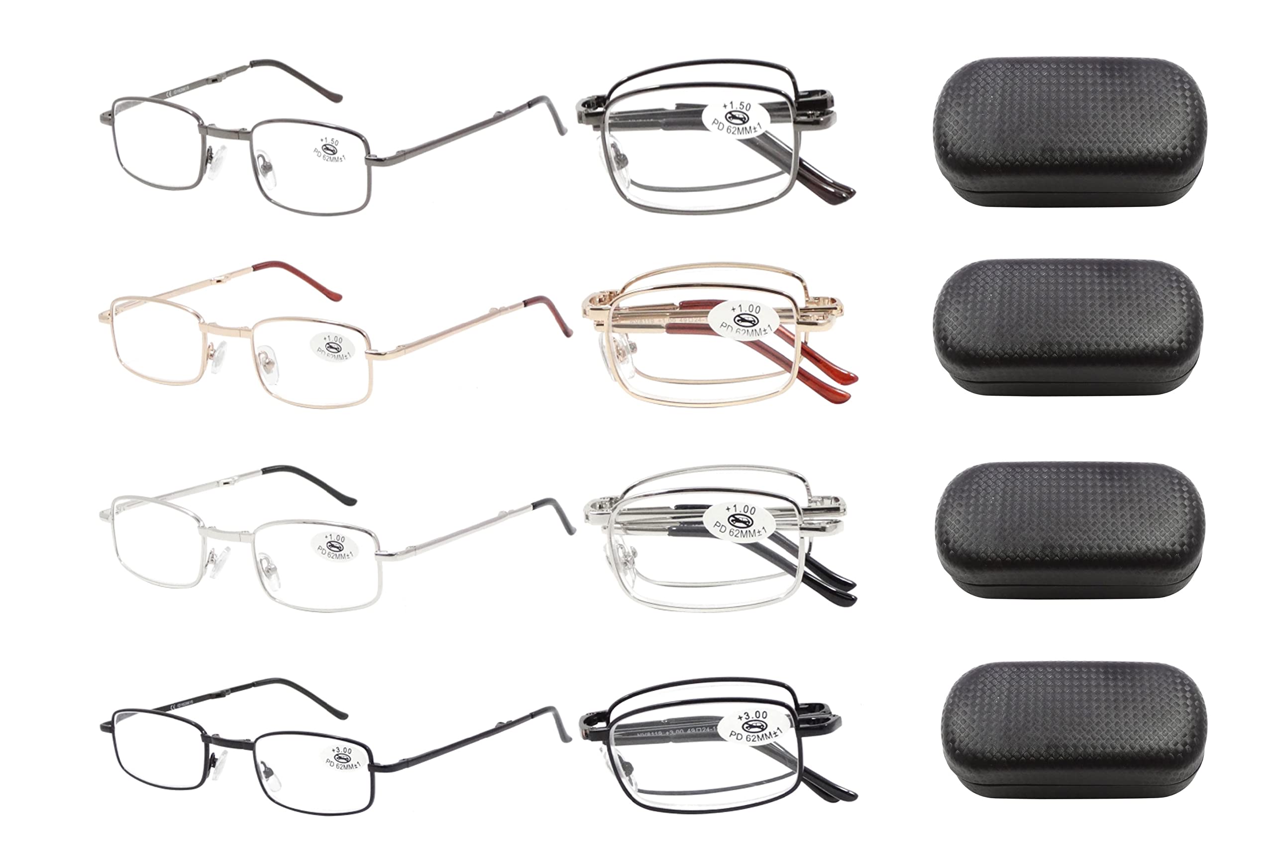Swl Unisex Assorted Superlens Folding Reading Glasses With Glasses Case Cover- (, 2.50, Diopters)
