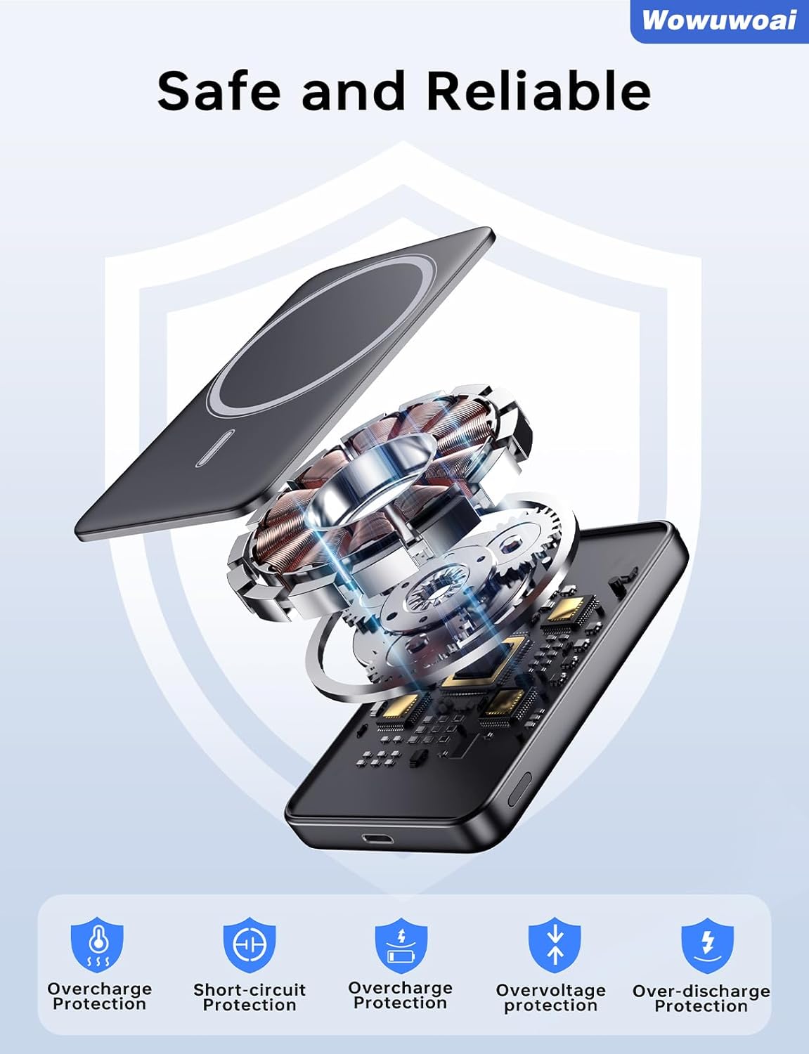 for Magsafe Portable Charger, 10000mAh Wireless Power Bank with Stand and PD 20W, USB C Fast Charging Powerbank, Magnetic Battery Pack Compatible with iPhone 16/15/14/13/12 Pro/Pro Max Series - Image 8