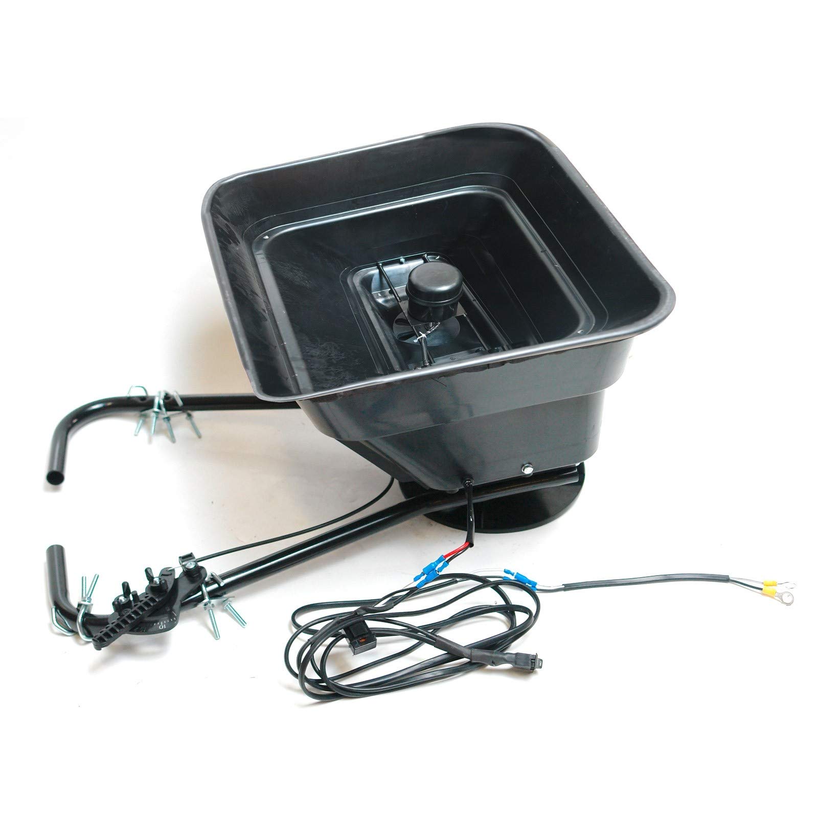 Dema Elektrostreuer 12V für Rasentraktor, Schleuderstreuer, flexibel, kraftvoll, großvolumig für Rasenpflege, Winterdienst, ATV/Quad