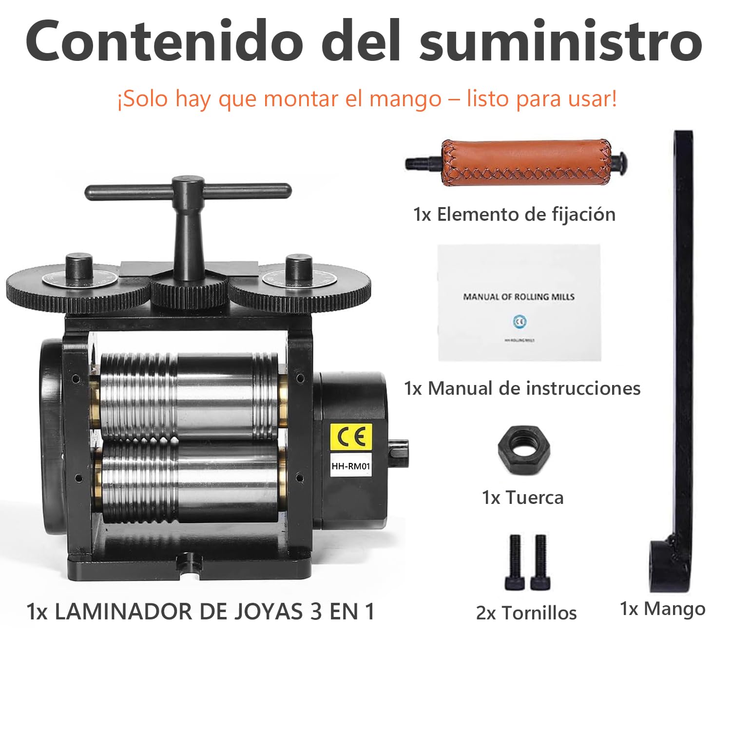 HH-RM01A - Molino de laminación negro de 110 mm