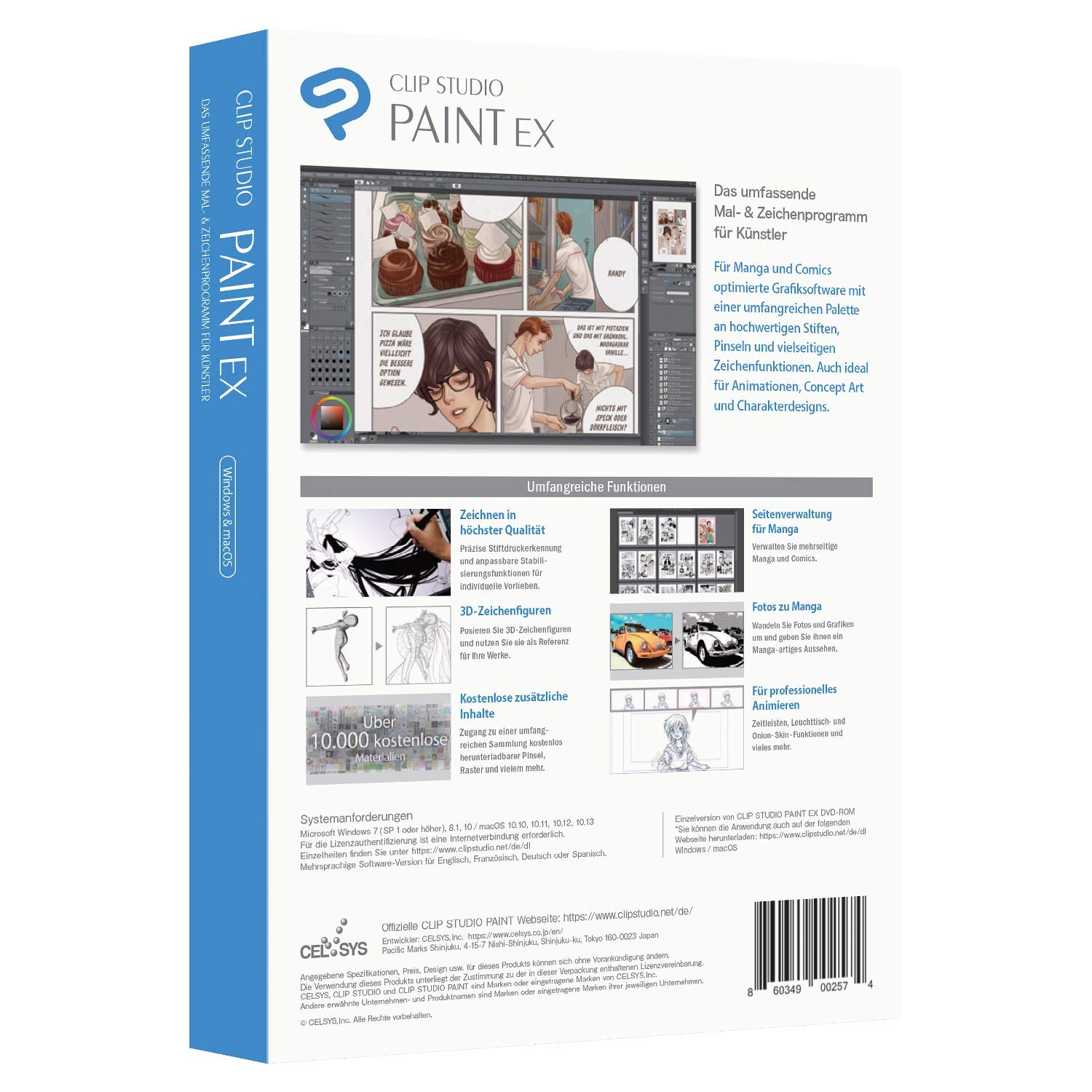 CLIP STUDIO PAINT EX - Version 1 - Unbefristete Lizenz - für Microsoft Windows und macOS (Deutsche Version)