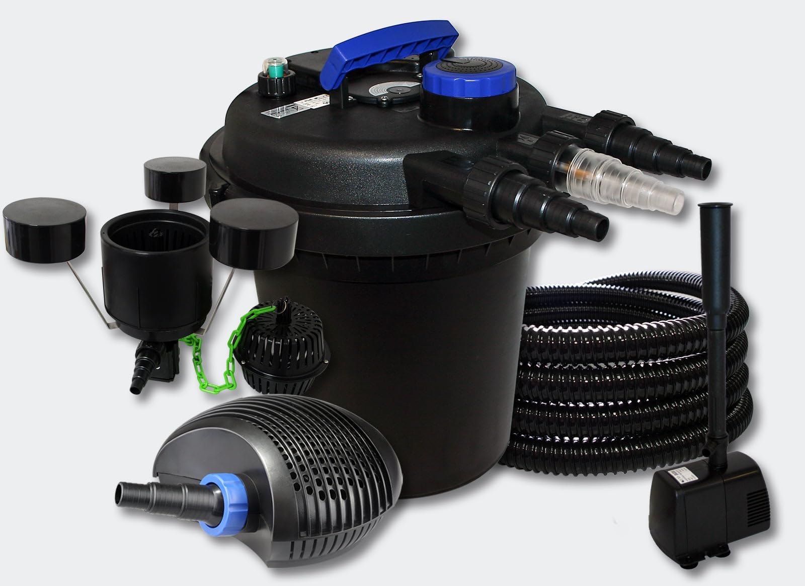 Kit filtro bacino 6000l 11 Watt UVC 20 Watt Pompa tubo Skimmer Fontana 4216239