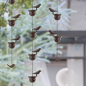 Amazon | MrMrKura レインチェーン おしゃれ 側溝雨鎖 雨樋 2.4m