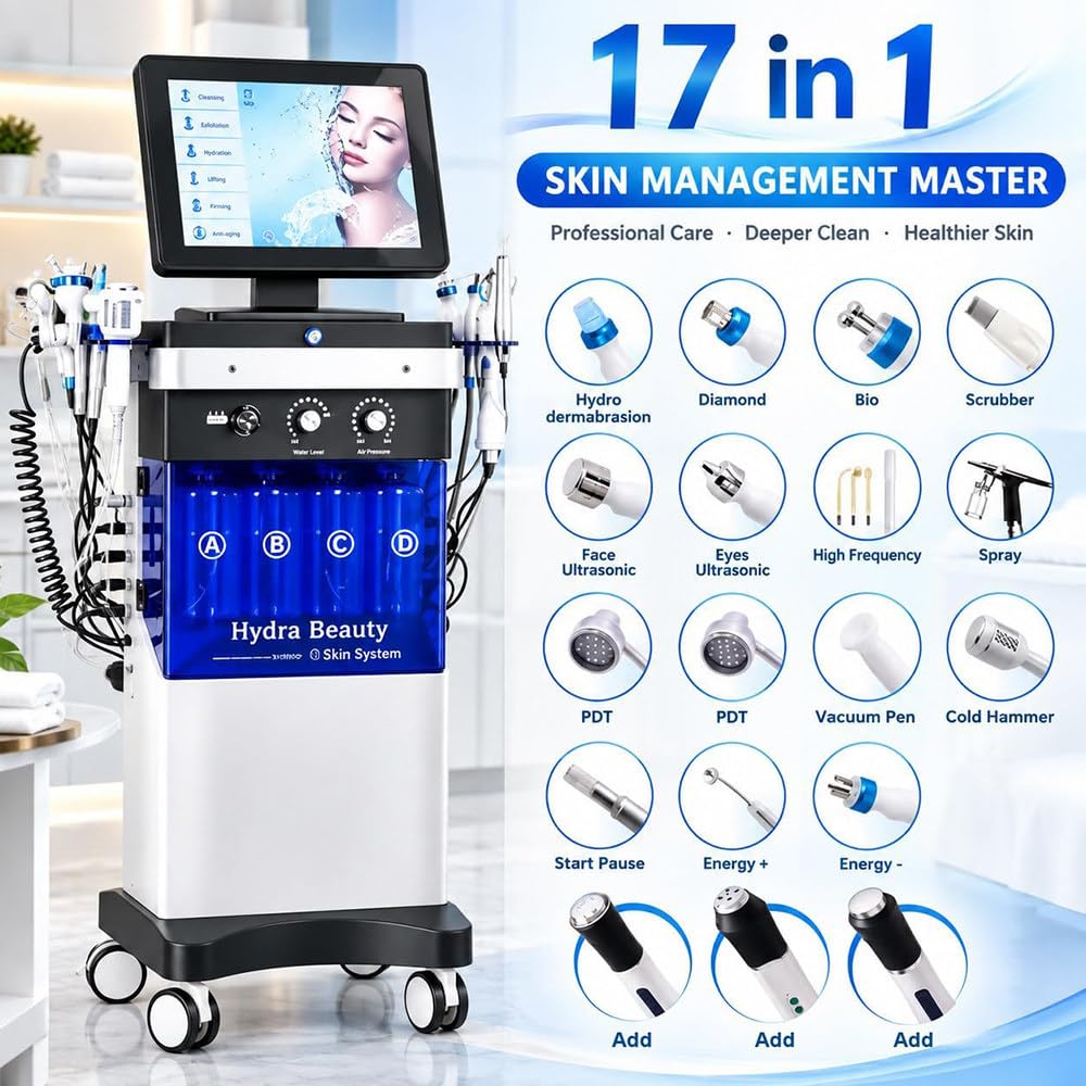 Dispositivo Di Bellezza Per Trattamento Viso Idro-Ossigeno,Schermo Da 10,4"
