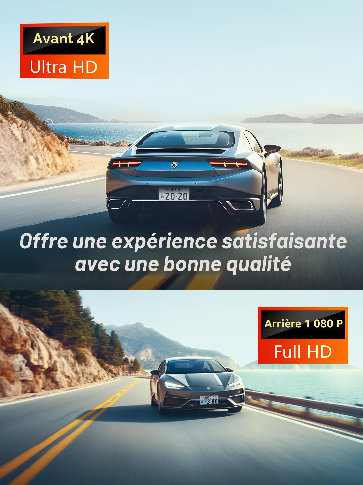 iZEEKER 4K Dashcam Voiture Avant Arrière, Caméra Rétroviseur 4K Écran Tactile, Carte SD 64GB, GPS, Écran 12", G-Capteur, Enregistrement Boucle, Assistance Parking, Mode Parking 24H, Vision Nocturne.
