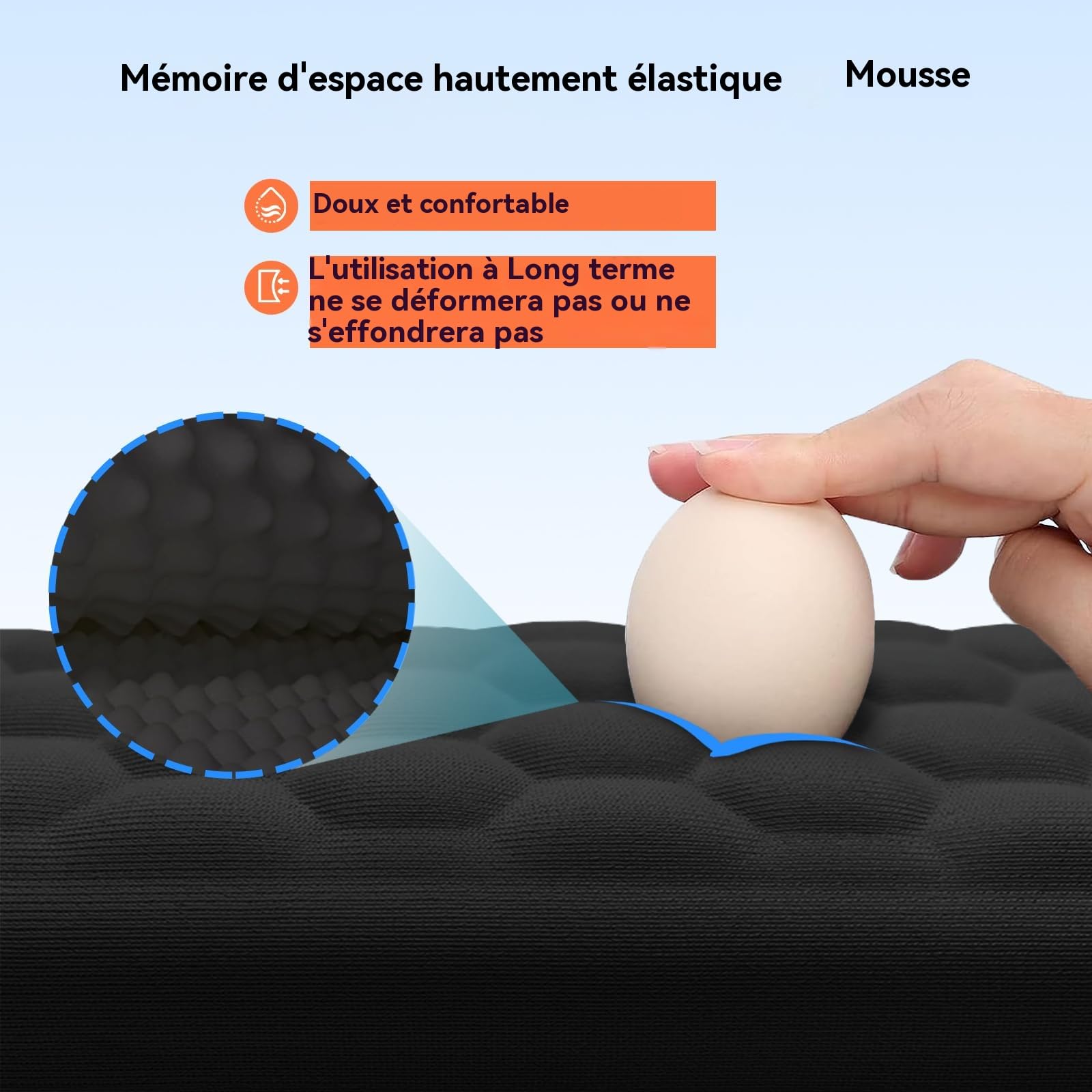 Tapis Souris Ergonomique Repose-Poignet avec Éponge Mémoire et Base Antidérapant pour Jeux et Bureau