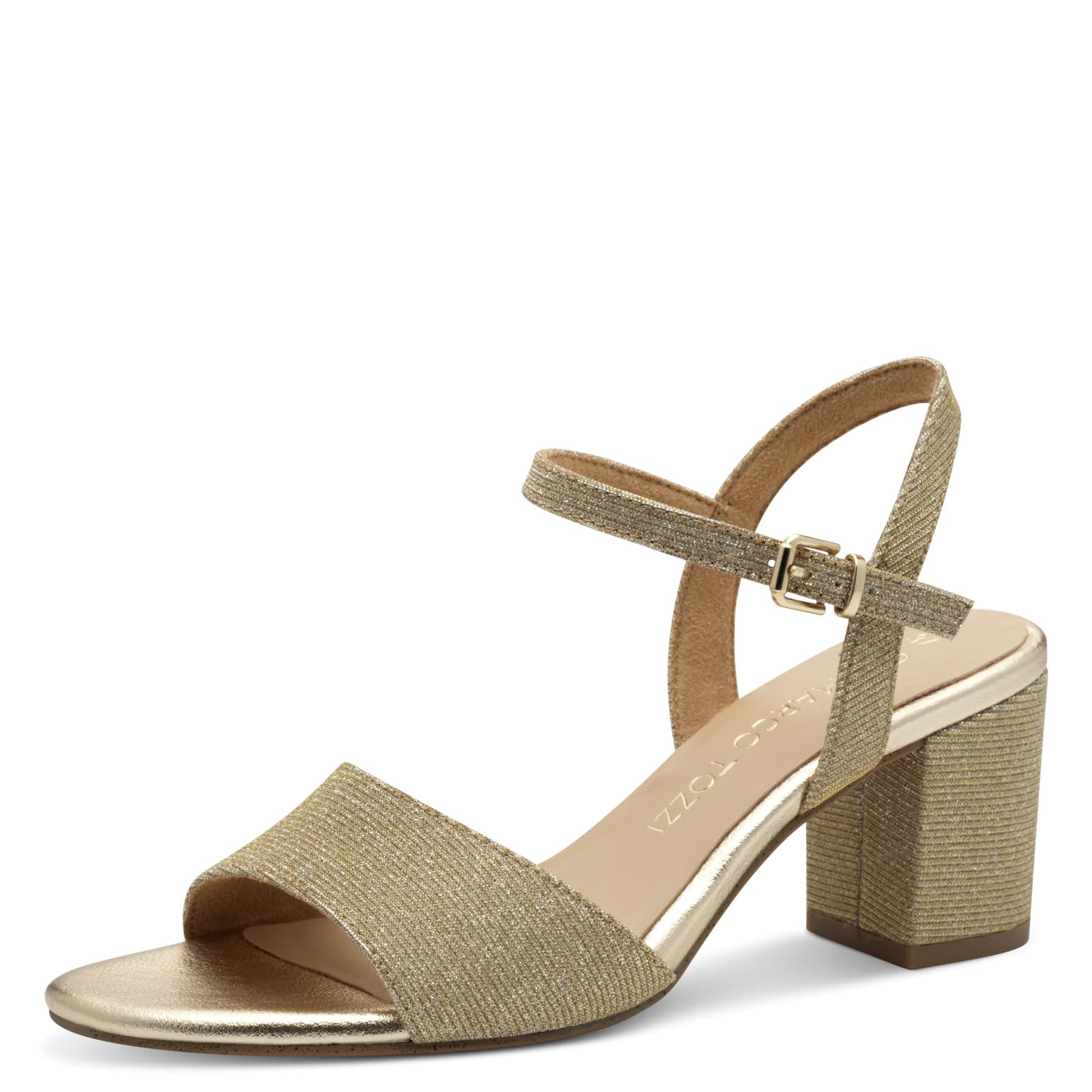 MARCO TOZZI Women's 2-28313-44 Metallic Sandals, 39 EU, Metallic, 7 UK