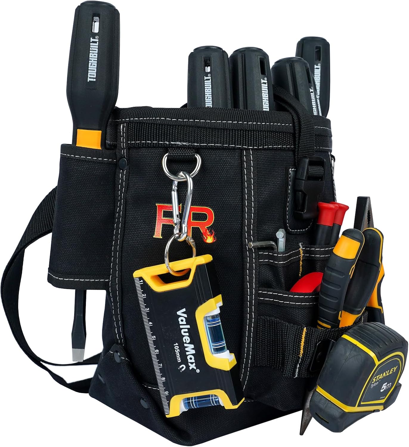 20-335 Heavy Duty Fire Resistant Fabric with Tape Clip Nylon Bolt Bag, Black - Image 8