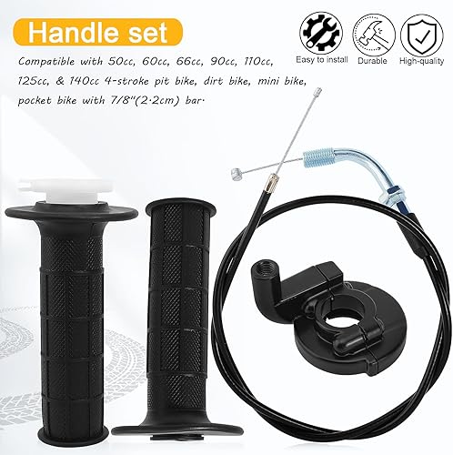 Miniatura 4 de Juego de cables de agarre con mango de acelerador giratorio para Pit Dirt Mini Pocket de 4 tiempos, bicicleta, Quad ATV 50cc 60cc 66cc 90cc 110cc
