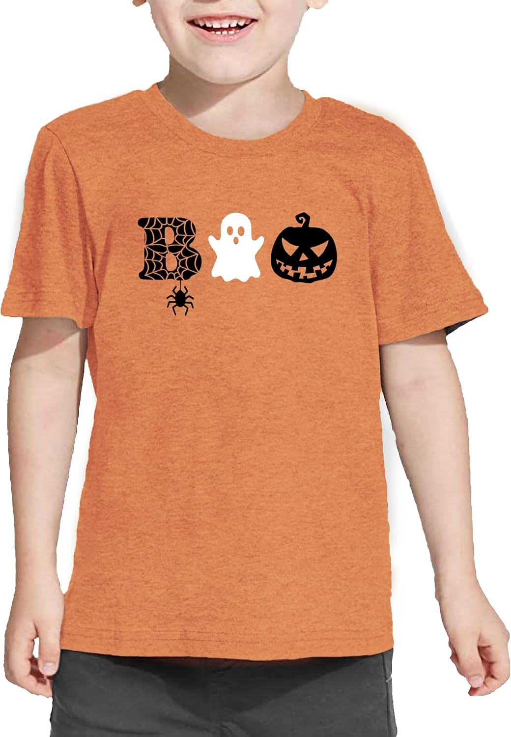 Kids Halloween Boo Shirt Toddler Boys Girls Cute Fall Pumpkin T Shirt Ghost Holiday Boos Short Seleve Tee Tops - Image 3