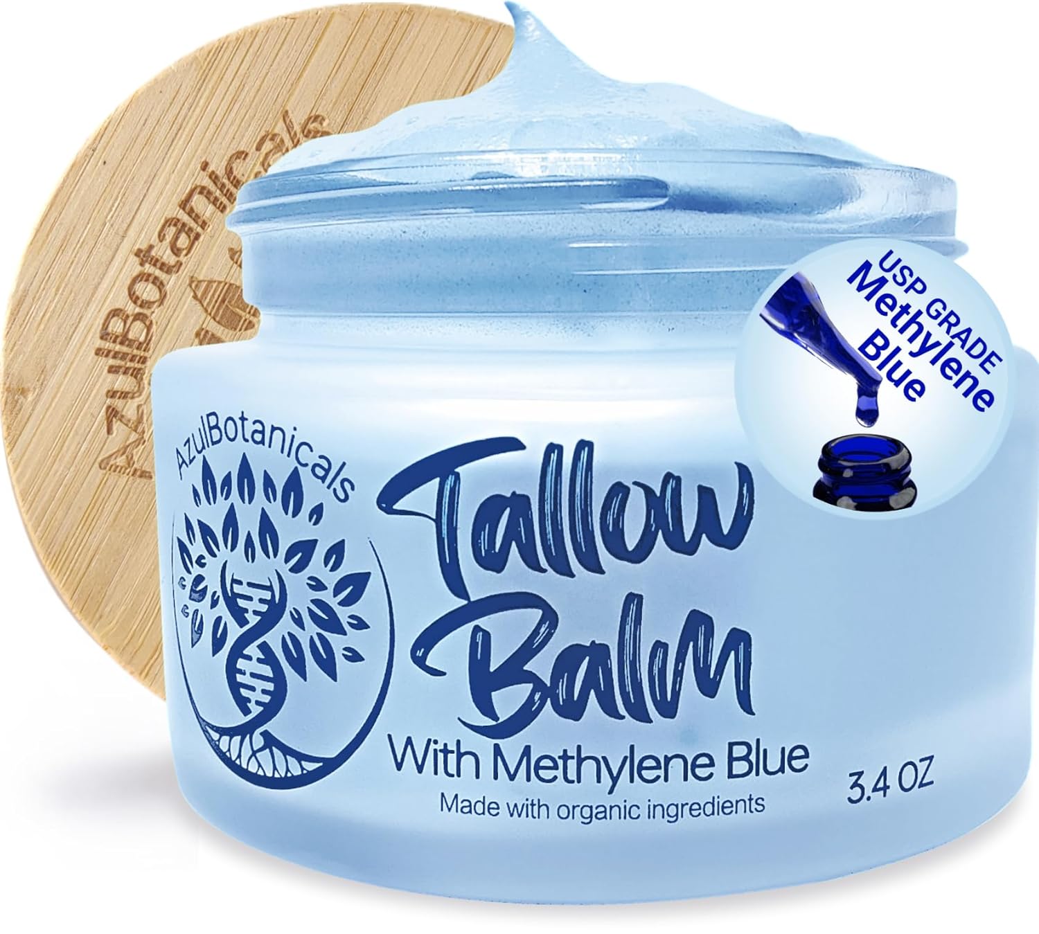 Methylene Blue Grass Fed Beef Tallow Balm