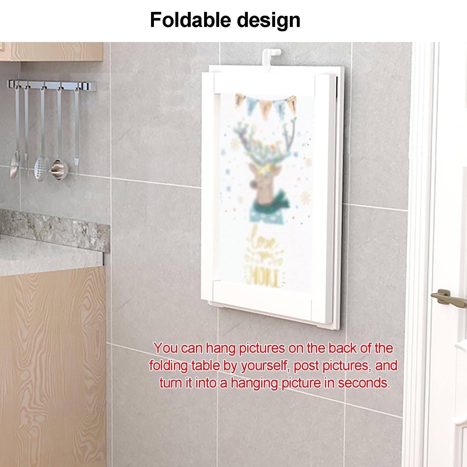 Tavolo Pieghevole da Parete, Scrivania Salvaspazio per Cucina Ufficio | Tavolo pieghevole da parete salvaspazio, installazione facile per cucina e ufficio.(White,120x40cm/47.2x15.7in)