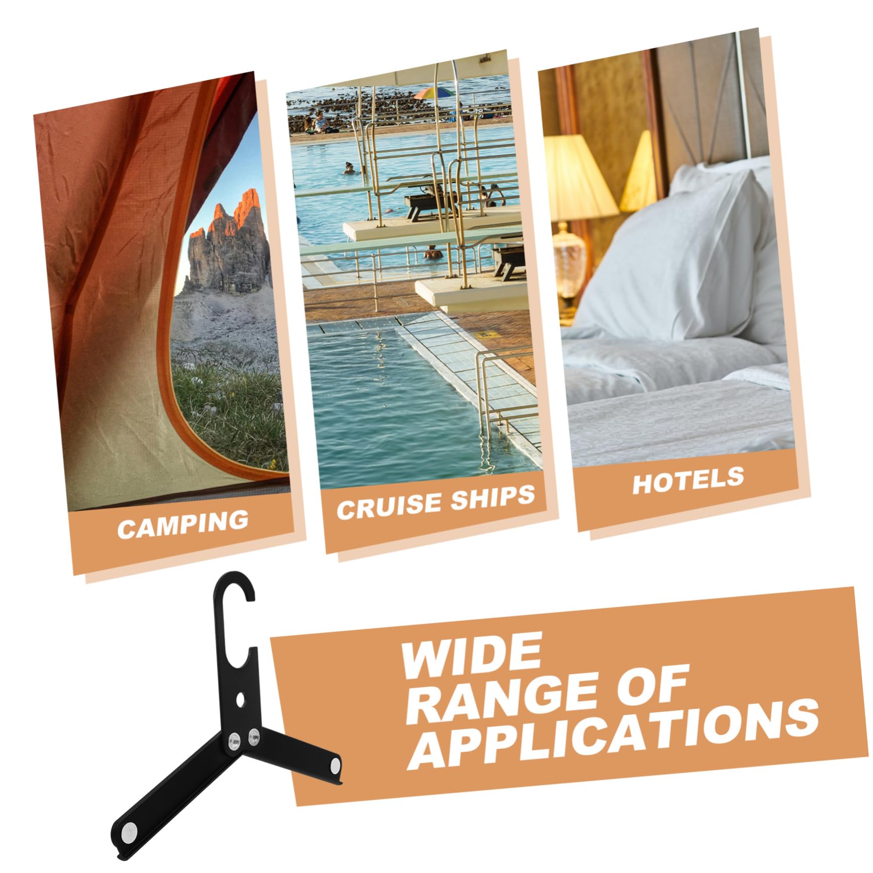 Paquete de 3 perchas de viaje plegables de metal, ahorro de espacio, diseño ligero para camping, crucero y uso en hotel, accesorios de viaje perfectos para un fácil embalaje