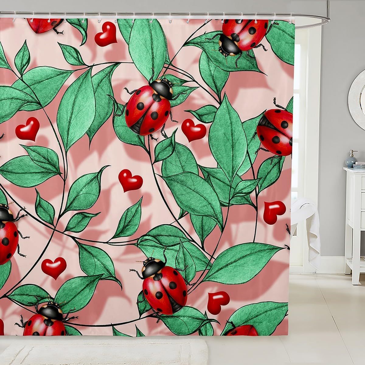 Fire Fighting Kids Shower Curtains,Fire Fighting Truck Tools Bathroom Curtains for Boys Girls Adults,Geometric Grids Patchwork Fashion Red Black Waterproof Curtains,12 Hooks Suits,72" W x 84" L