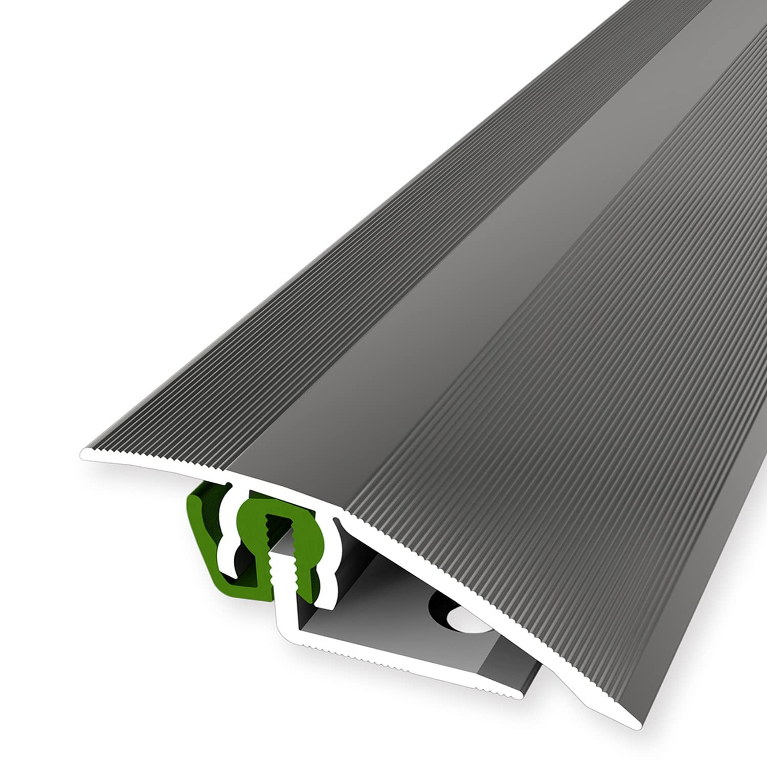 PROVISTON | Perfil de transición | Perfil de parquet | Ancho: 51 mm | Compensación de altura: 3-23 mm | Longitud: 900 mm | Perfil de aluminio | Aspecto de acero inoxidable | 1 pieza