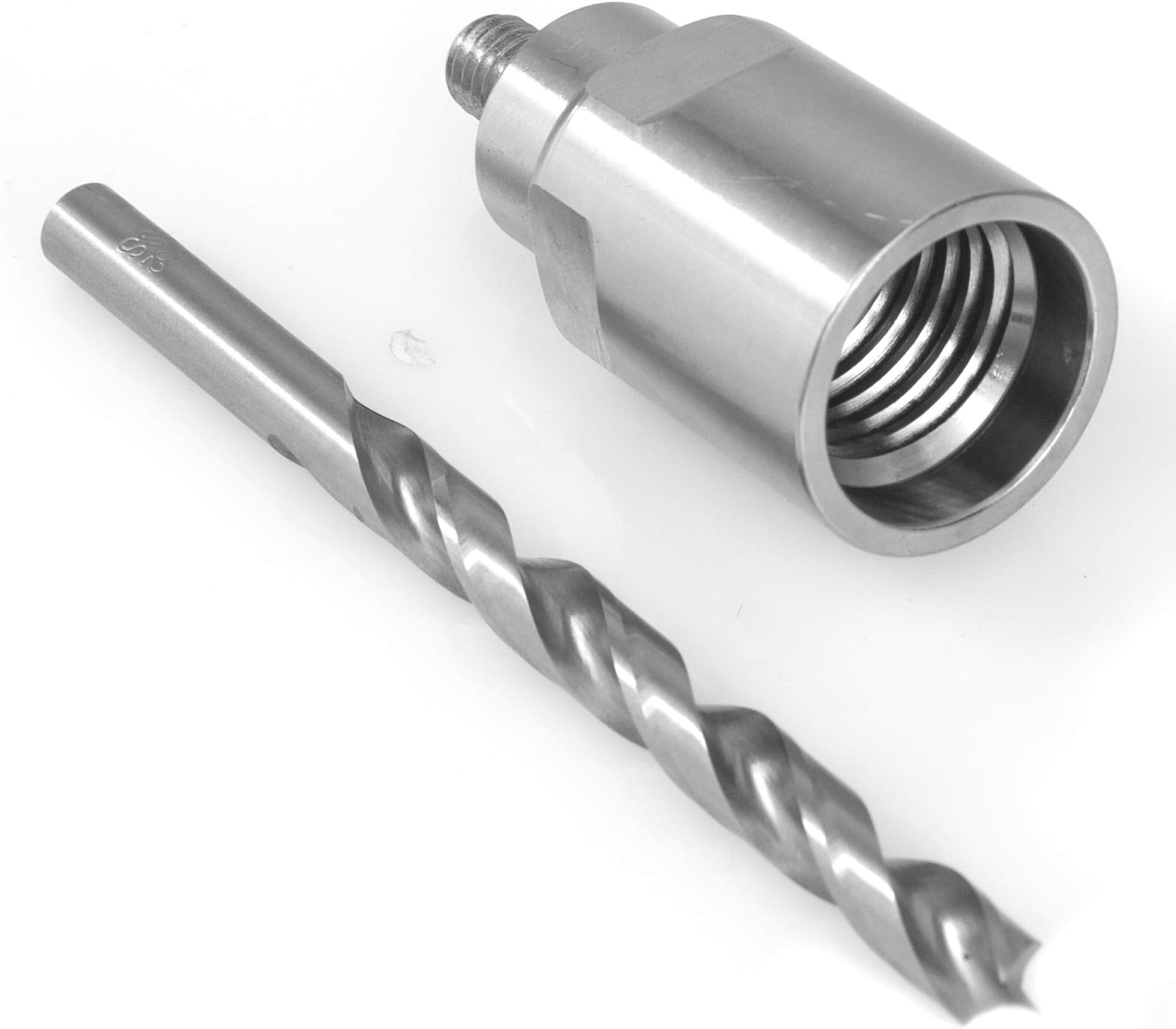 1" x 8 tpi Bottle Stopper Chuck with Pilot Hole Drill Bit. Designed To Mount A Bottle Stopper Blank To Your Lathe Without Using A Jaw Chuck. For use with 3/8” x 16tpi Bottle Stoppers