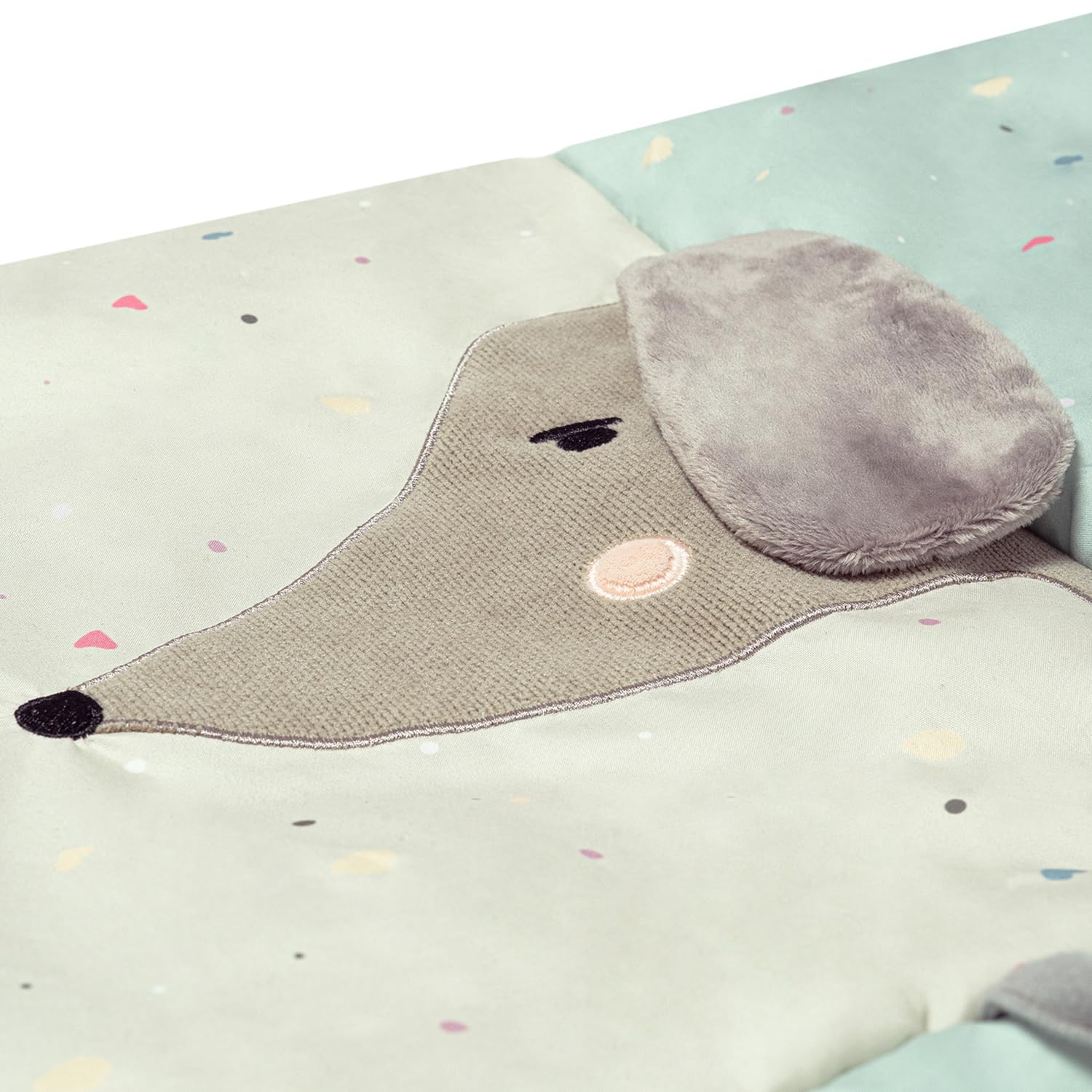 Momi VOLPI Alfombra sensorial para bebés y niños pequeños 120 x 160 cm, Alfombra de Juego y Manta para Gatear para niñas y niños, Plegable en una Bolsa con Asas de Transporte