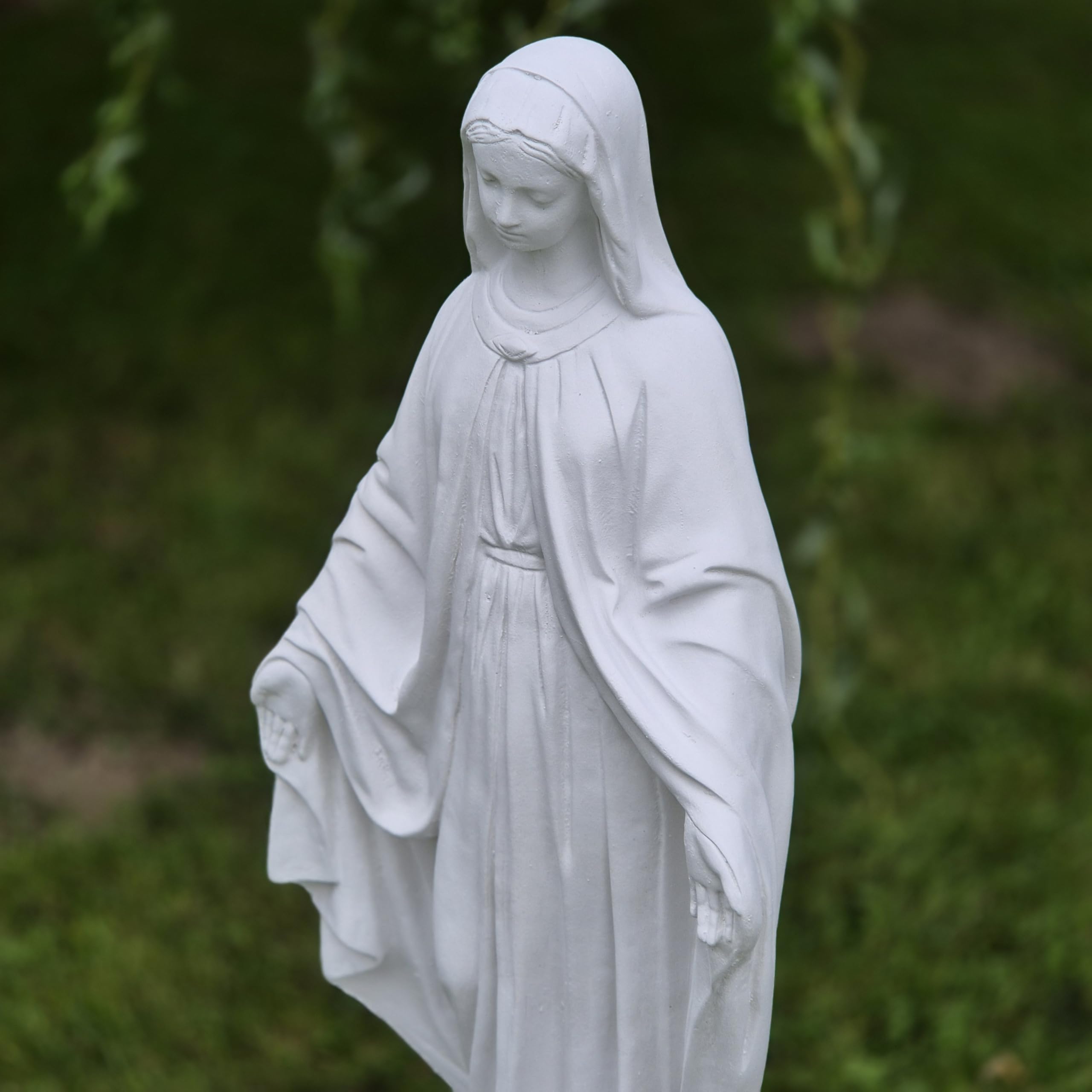 FABRIQ Statua di Santa Madonna, grande Vergine Maria in pietra massiccia (altezza 63 cm, 16 kg), scultura cattolica per chiesa, giardino e casa, regalo religioso e madre di Dio
