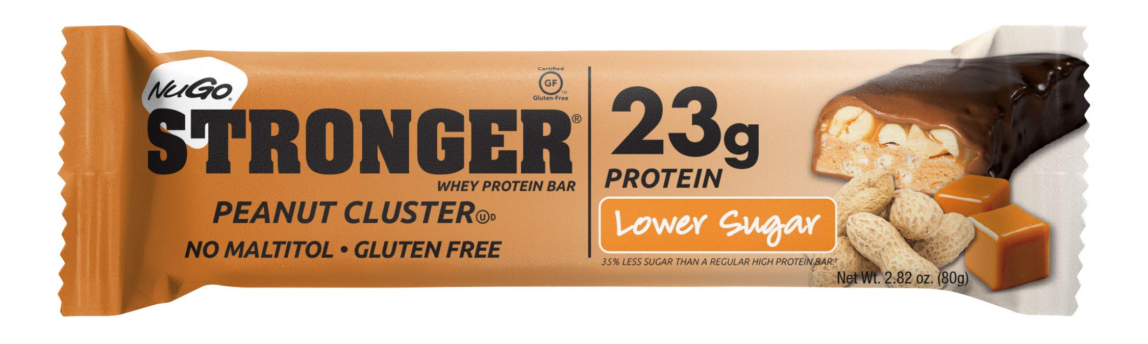 Buy NuGo Stronger Peanut Cluster, 23g Whey Protein, 10g Fiber, Gluten