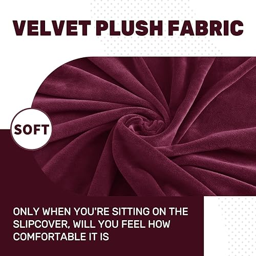 Miniatura 3 de ZNSAYOTX Funda de terciopelo elástica para sillón reclinable de 4 piezas, funda suave y gruesa para silla reclinable con bolsillo, parte inferior