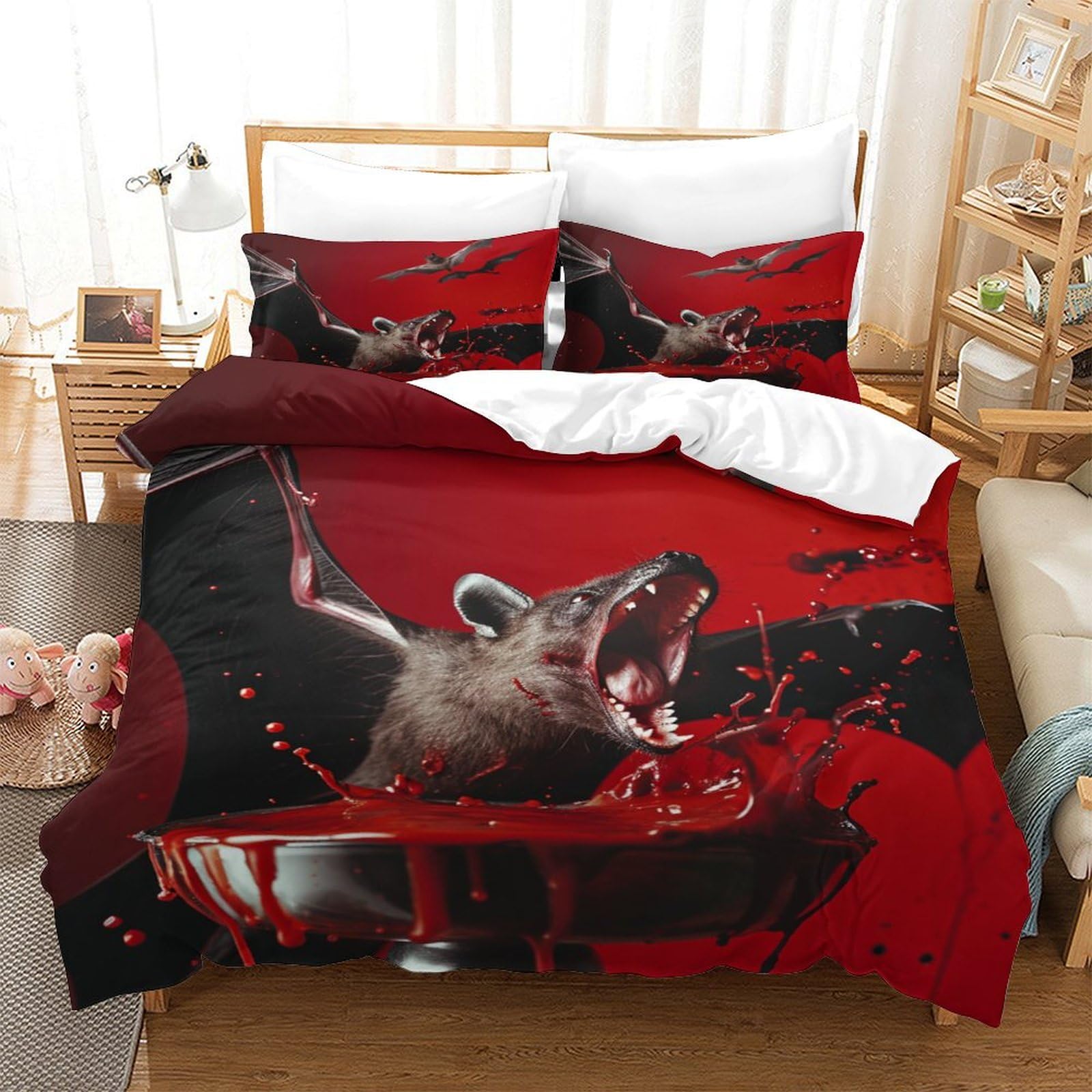 P1S9U7W5Y 3D Printed Fierce Wolf Duvet Cover set 3pcs Microfiber Wild Wolf Bedding Set Double